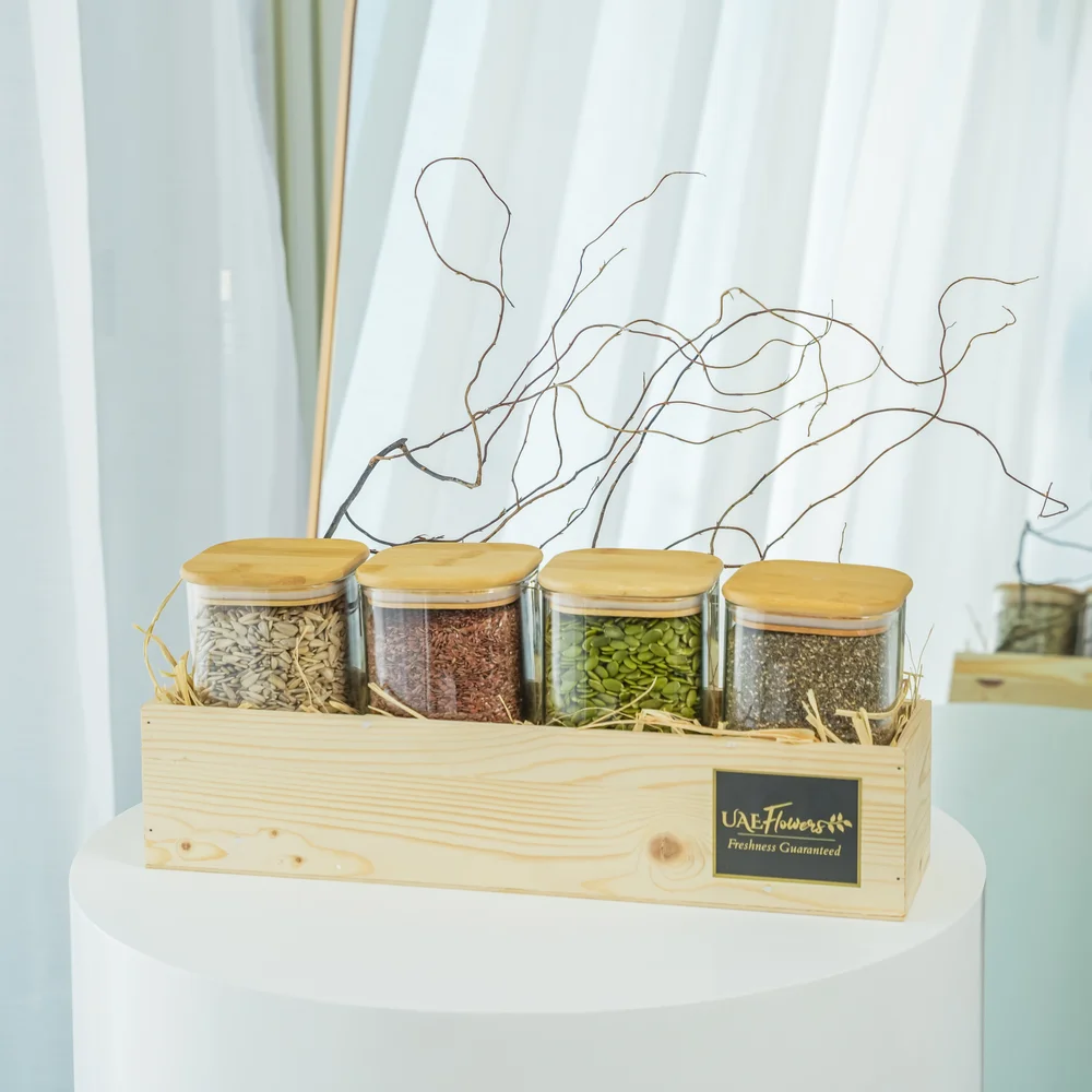 Sets of 250 Gms of Sunflower Seeds, 250 Gms of Flax Seeds, 250 Gms of Pumpkin Seeds and 250 Gms of Chia Seeds