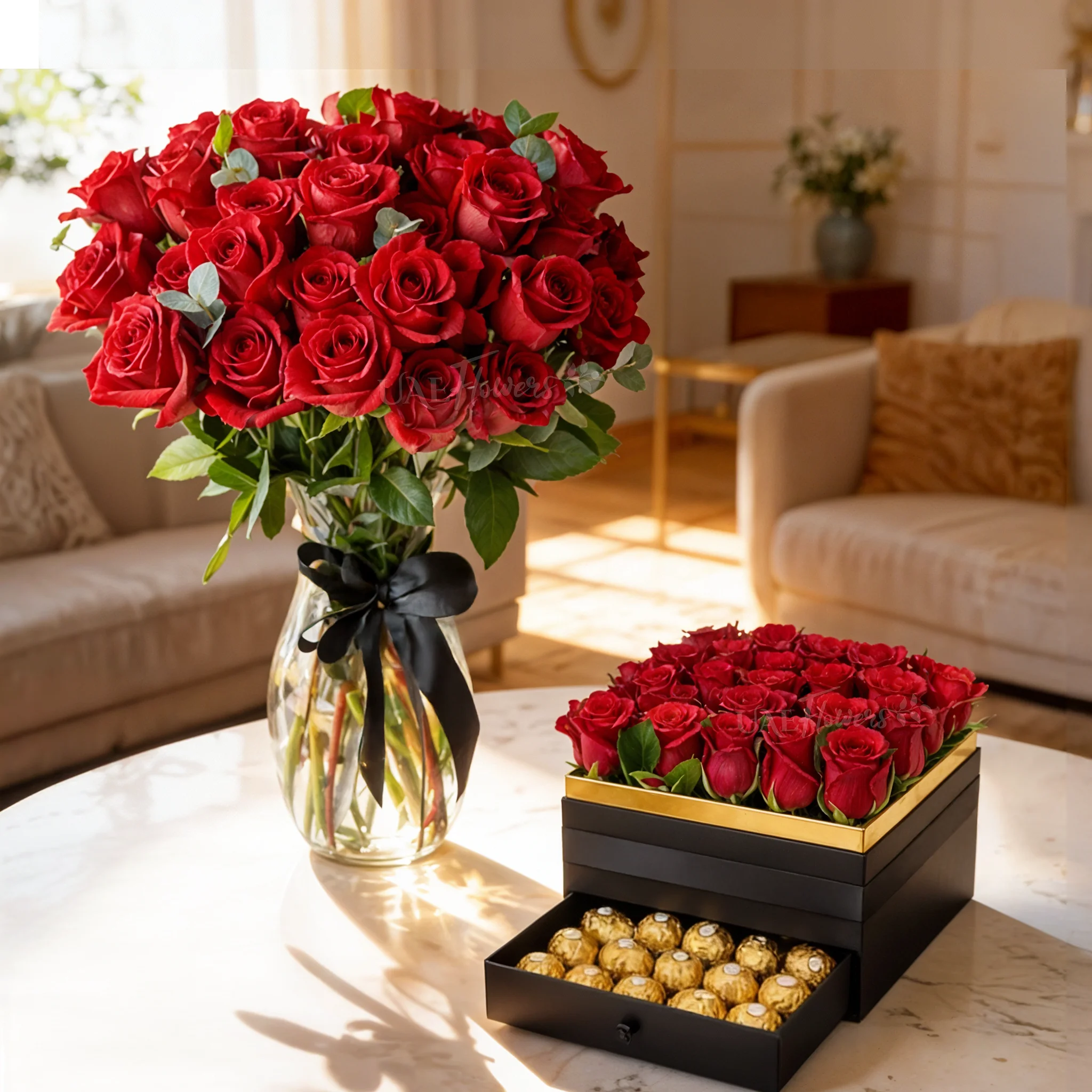 Eternal Passion – Red Roses & Chocolate Box