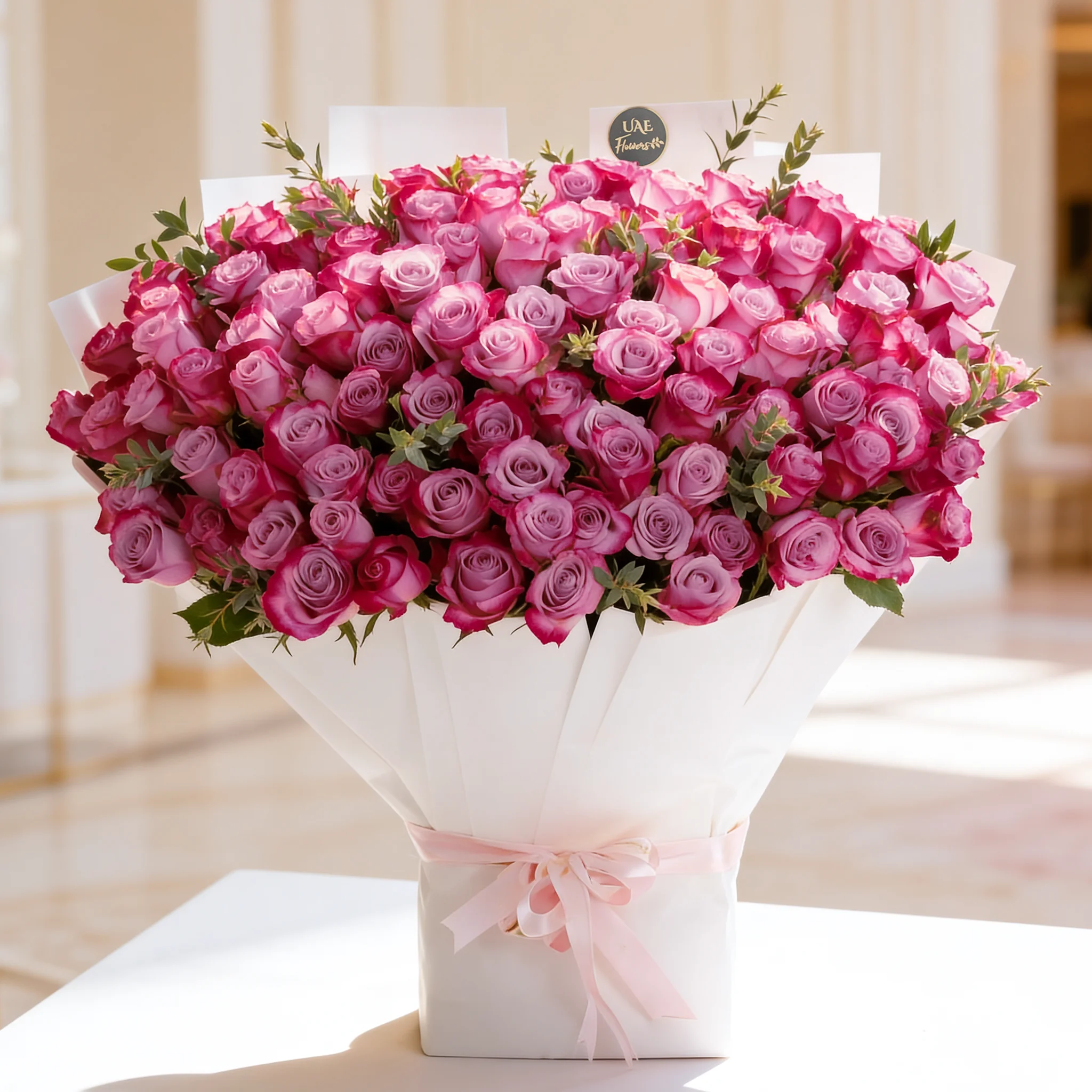 100 Purple Roses Pastel Bouquet