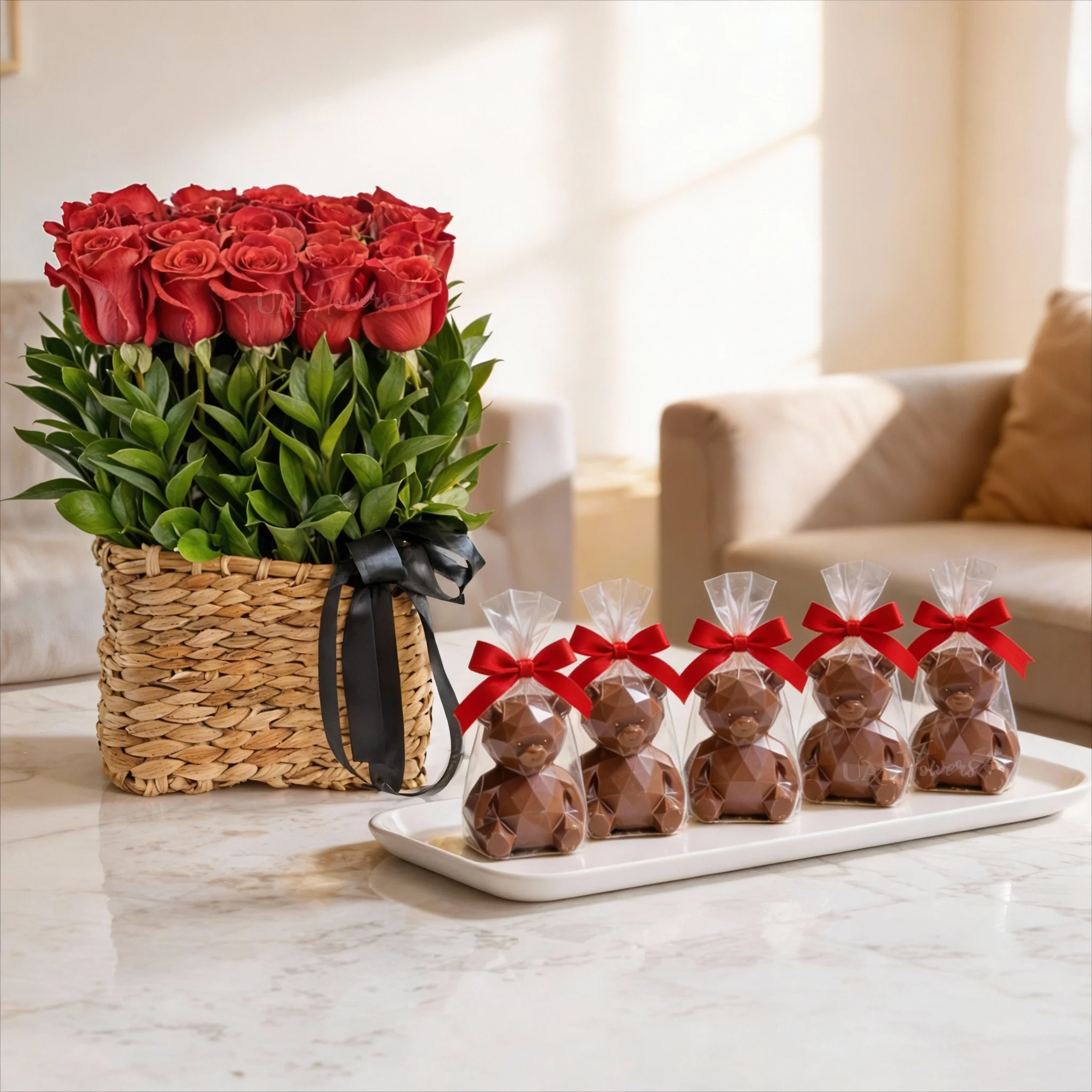 Sweet Love – Red Roses & Chocolate Teddies