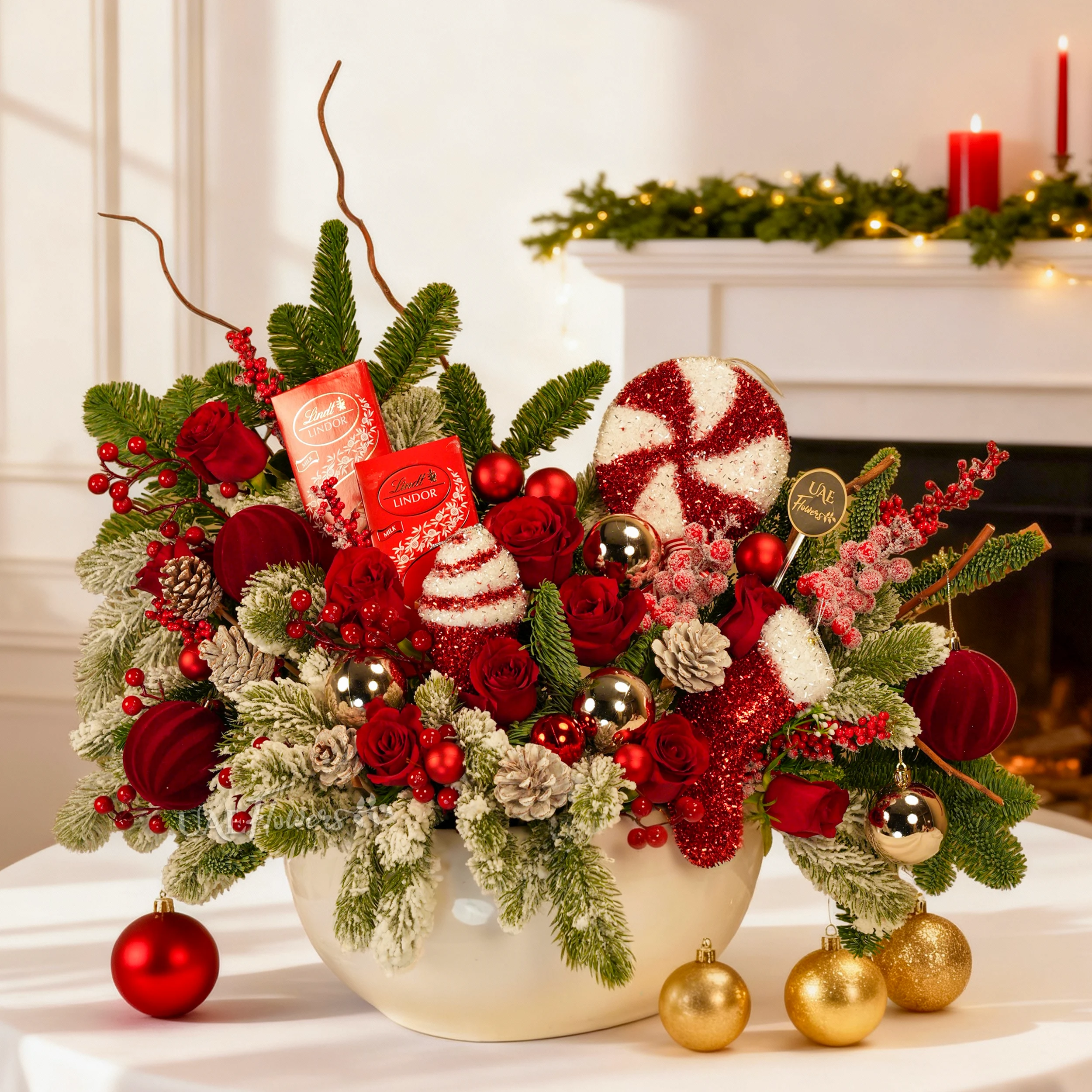 Candy Cane Xmas Wonderland Christmas Flower Arrangement UAE