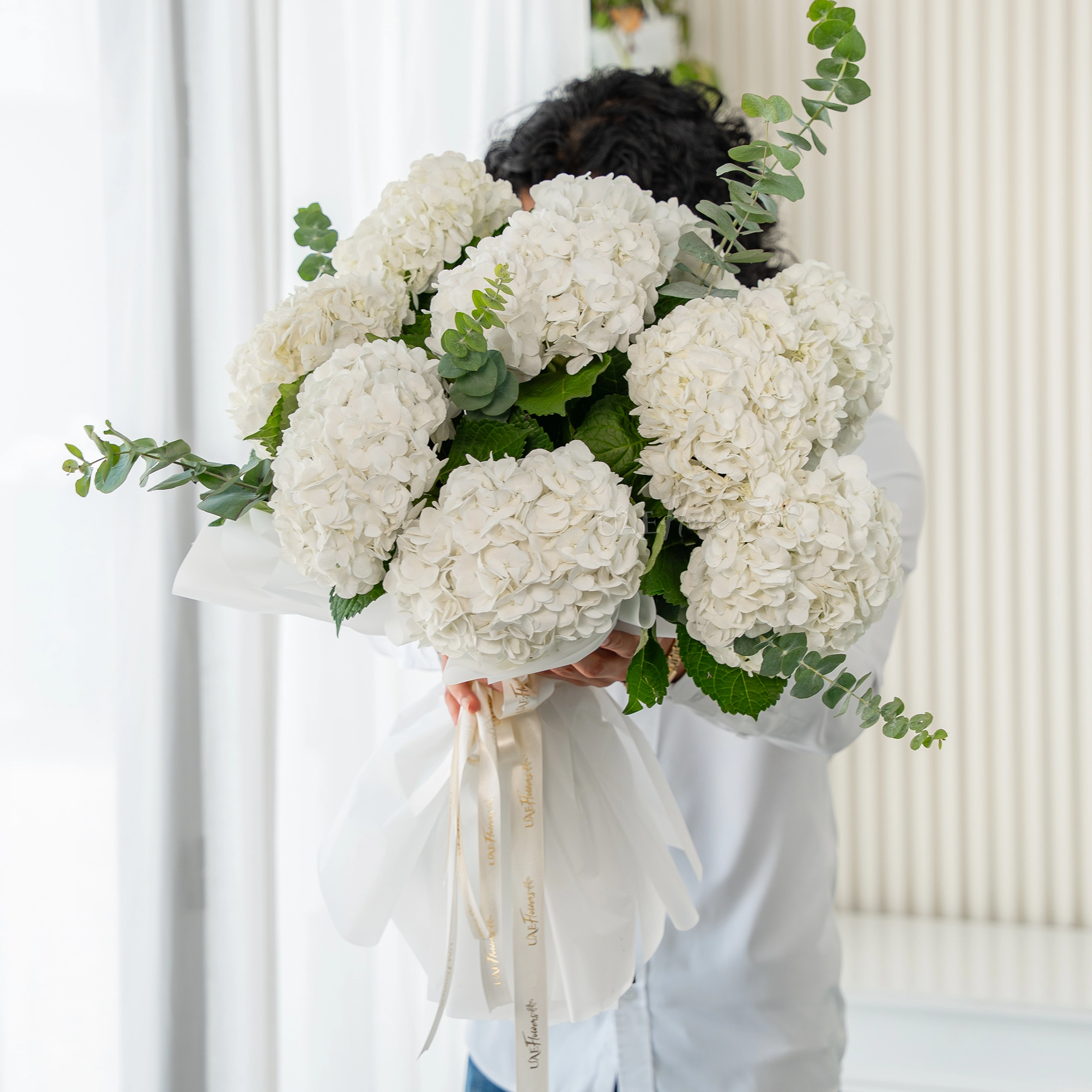 Cloud Nine white hydrangea bouquet