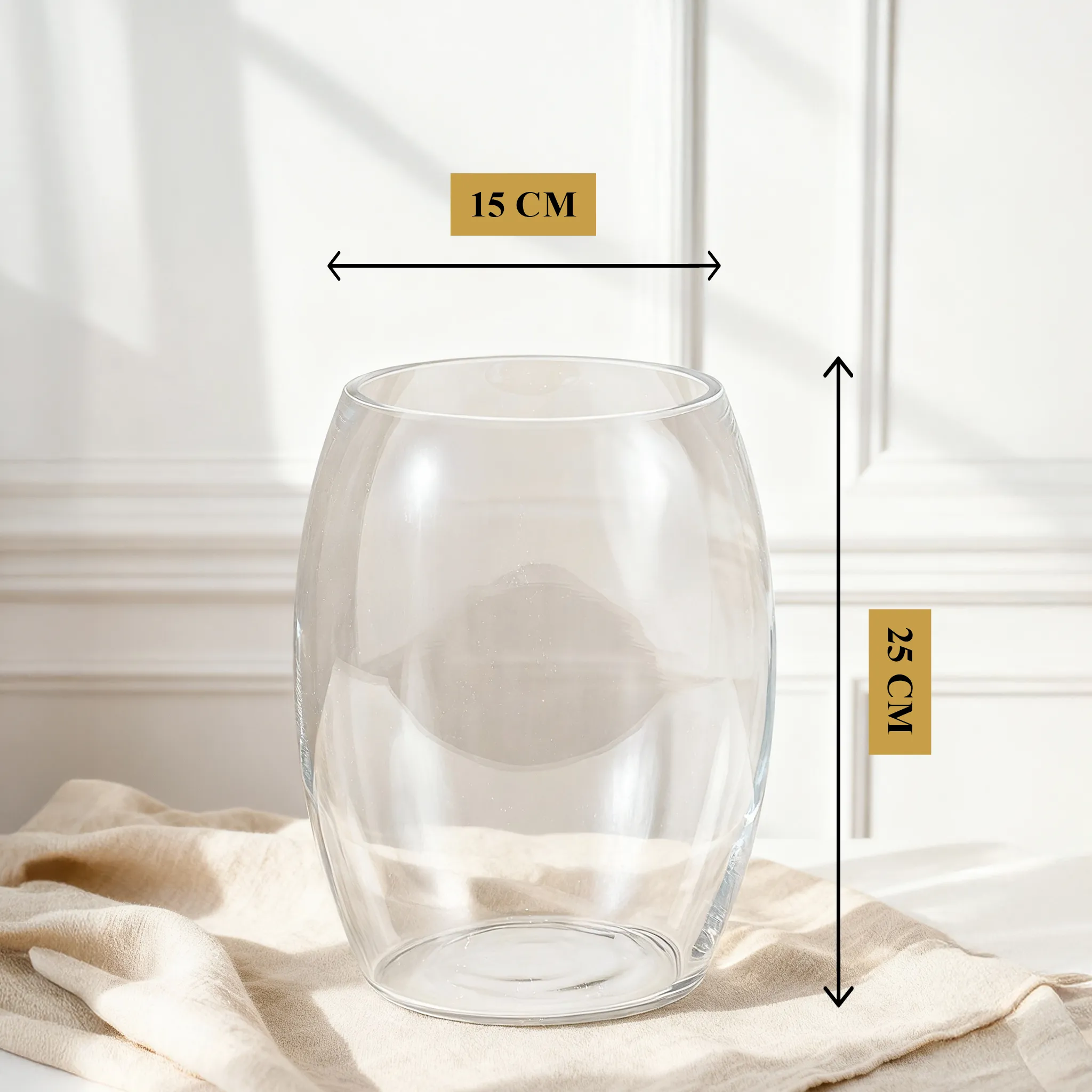 Halo Oval Glass Vase 25 cm clear oval design