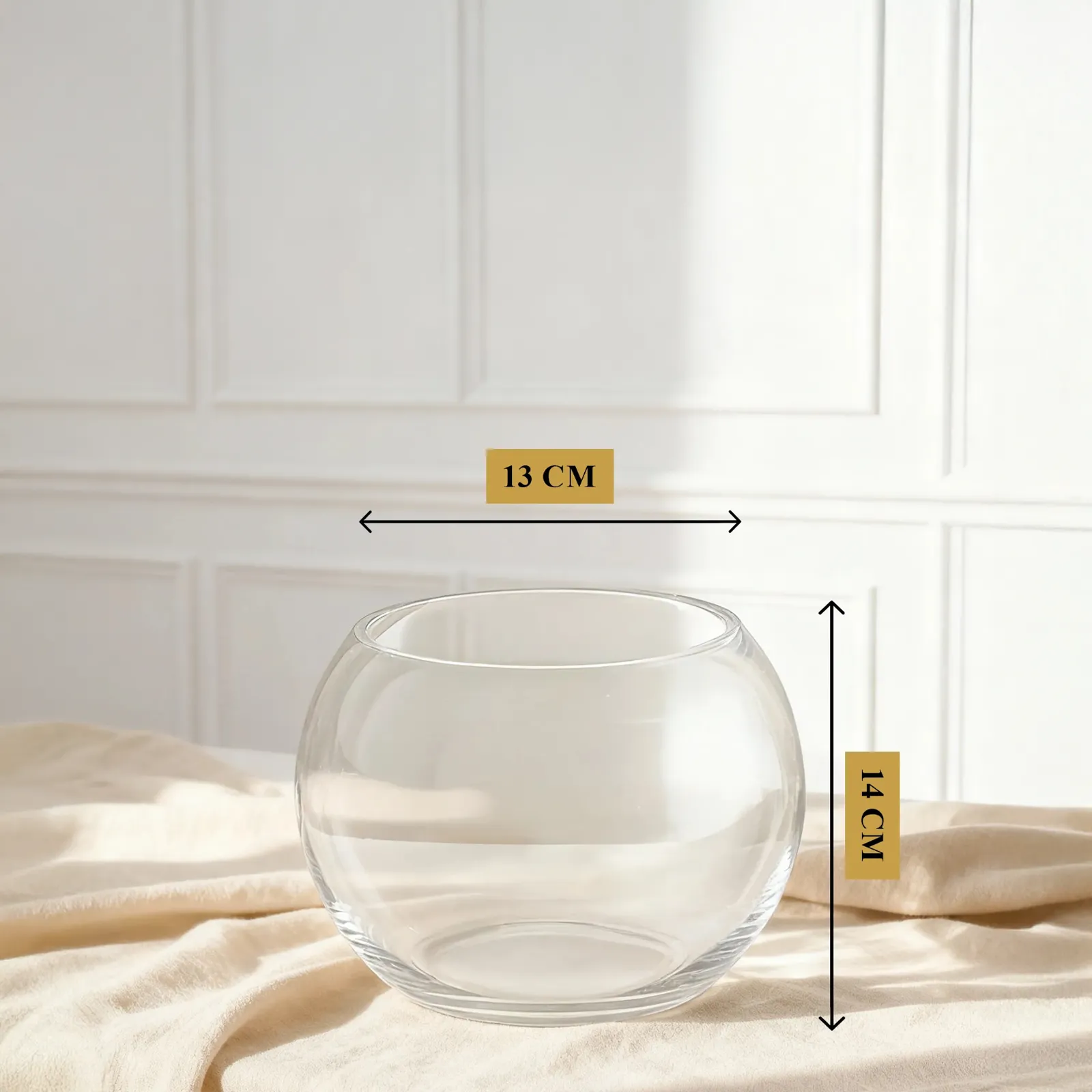 Luna Mini Bowl Glass Vase 14 cm clear round bowl design