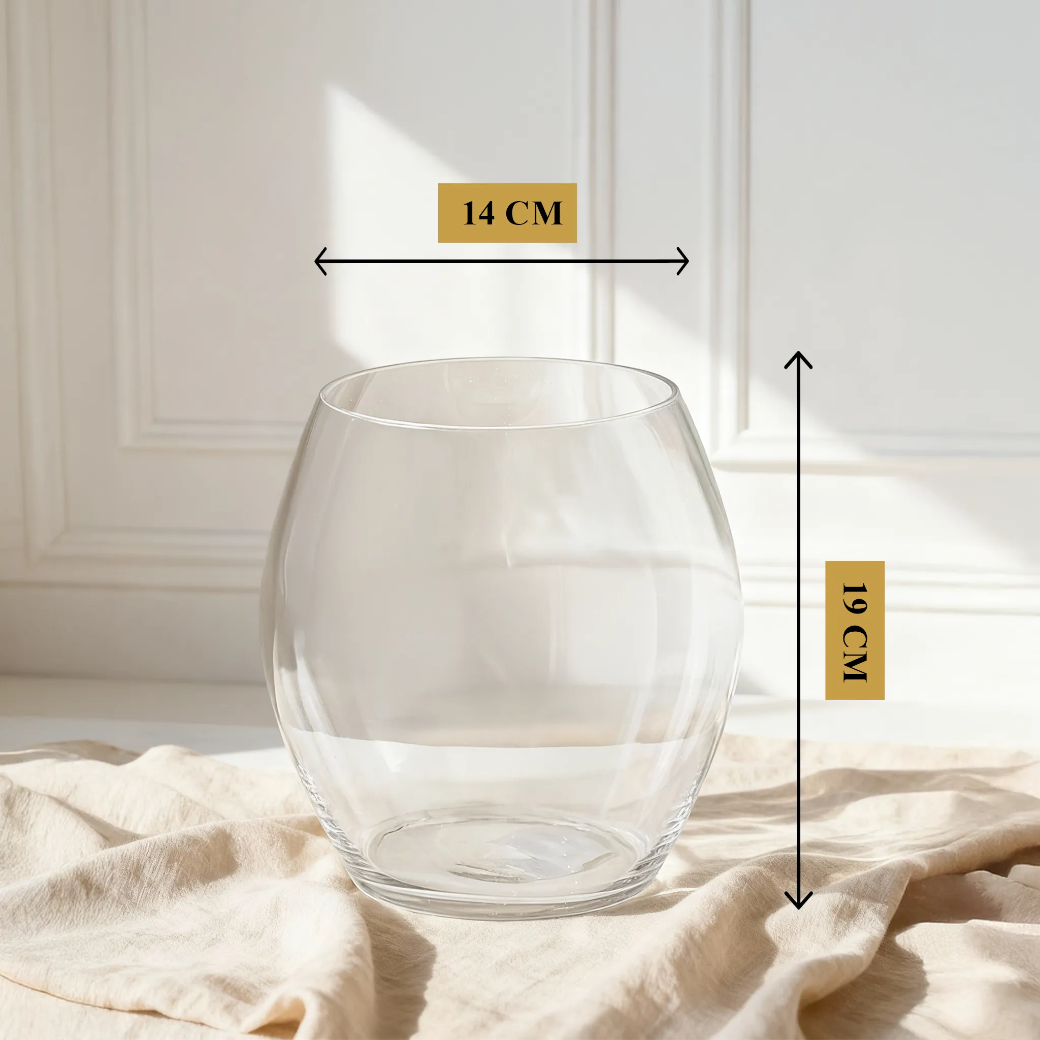 Solara Globe Glass Vase 19 cm clear round design