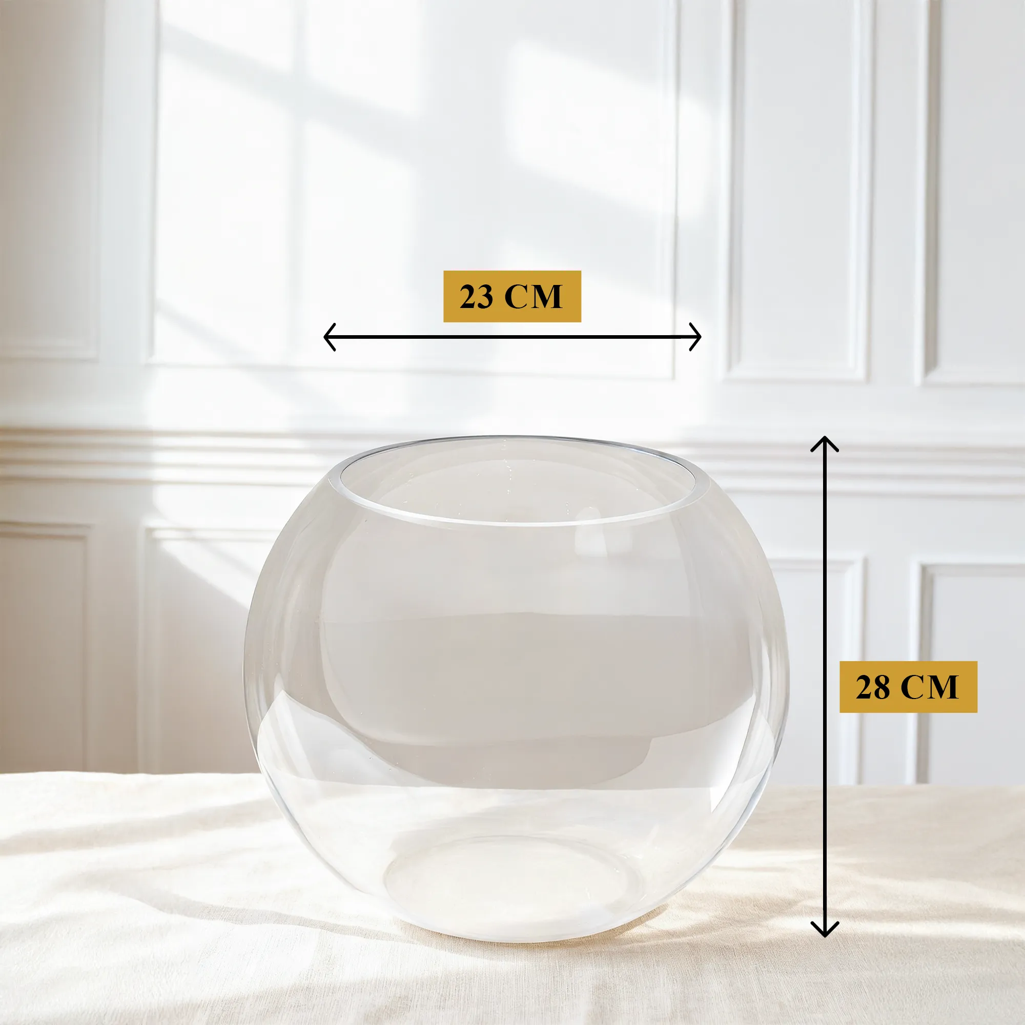 Luna Sphere Glass Vase 28 cm round clear design