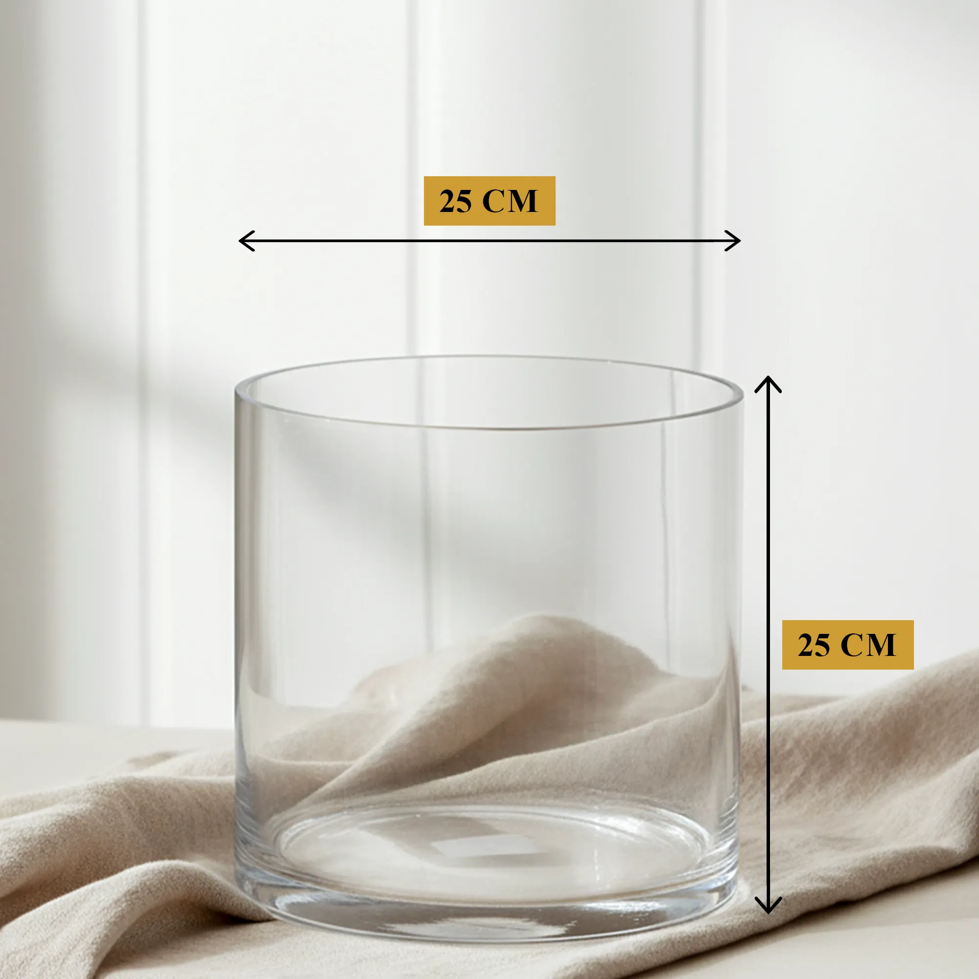 Nova Cylinder Glass Vase 25 cm clear cylinder design
