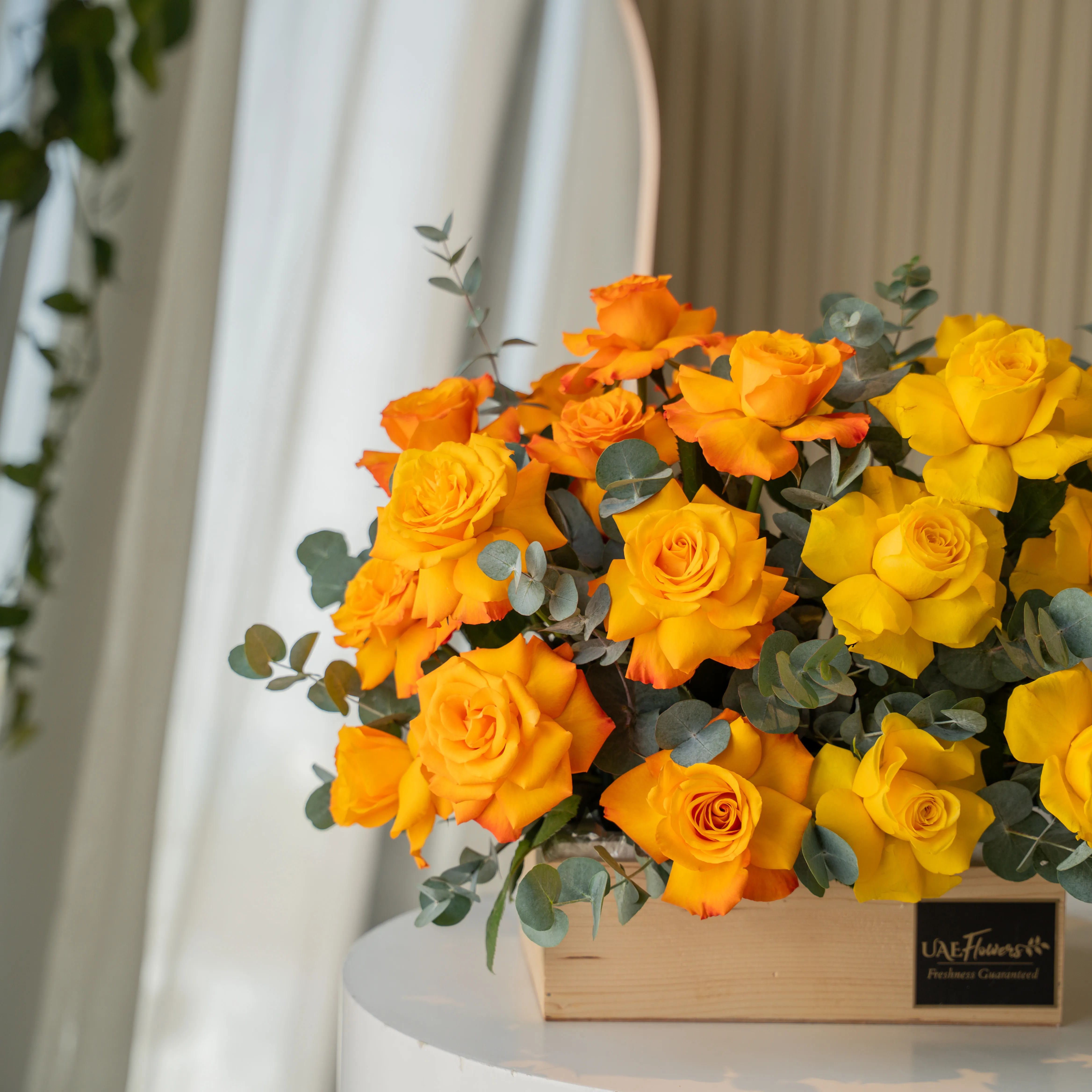 Golden Harmony Tray - Diwali Flowers Dubai