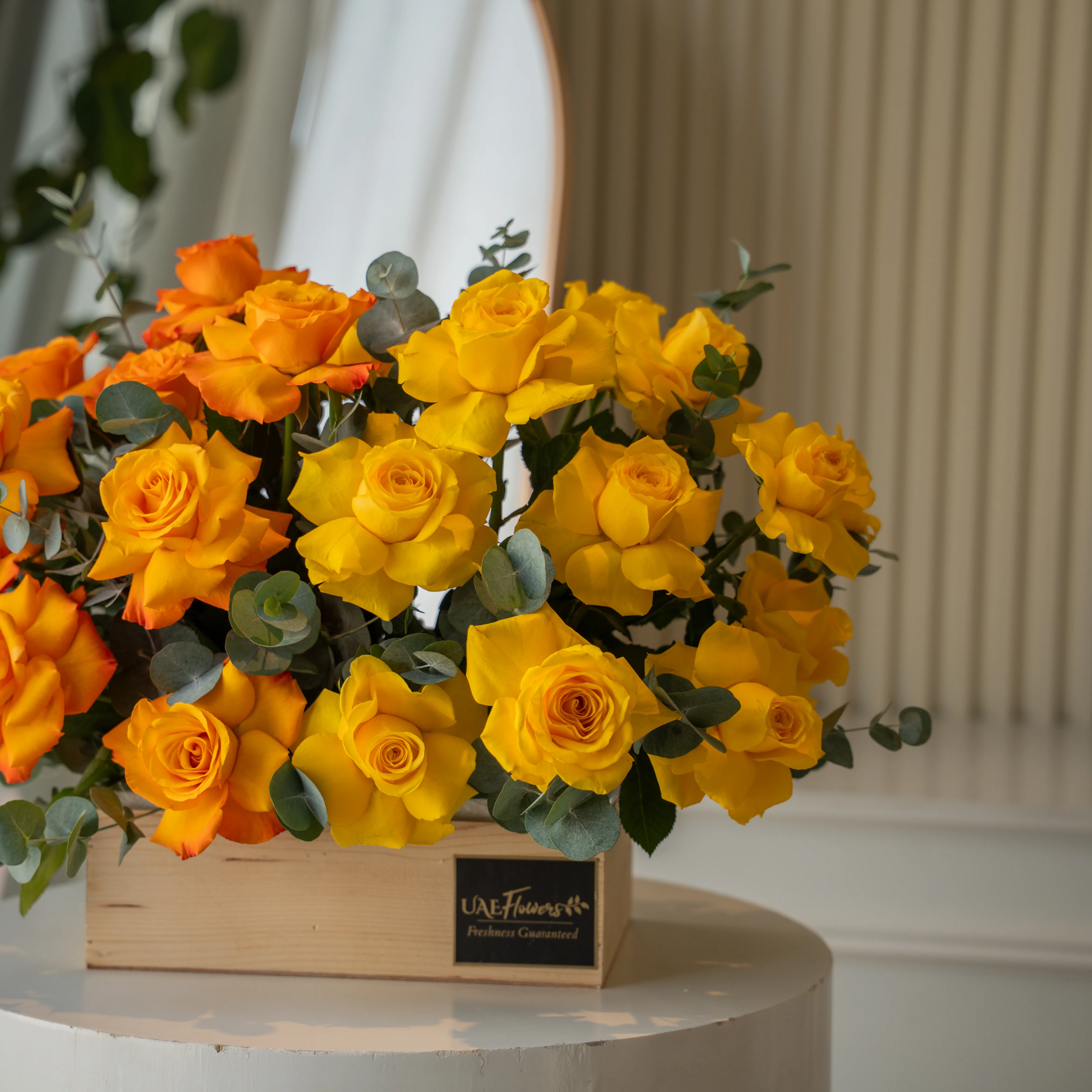 Golden Harmony Tray - Diwali Flowers Dubai