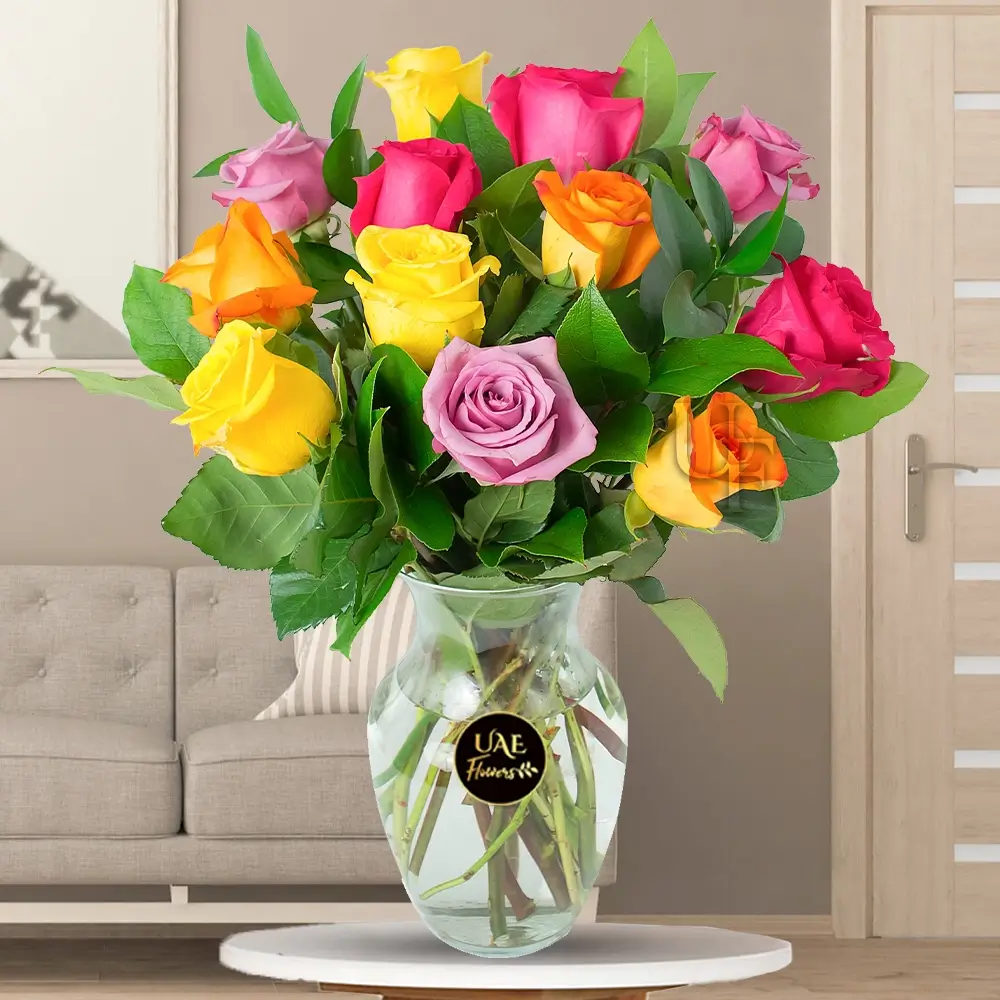 One Dozen Mixed Roses