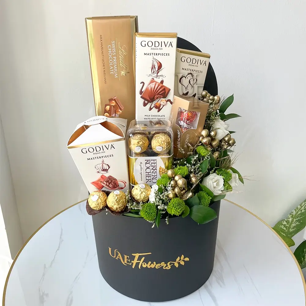 Chocolate lover's hamper in a black box