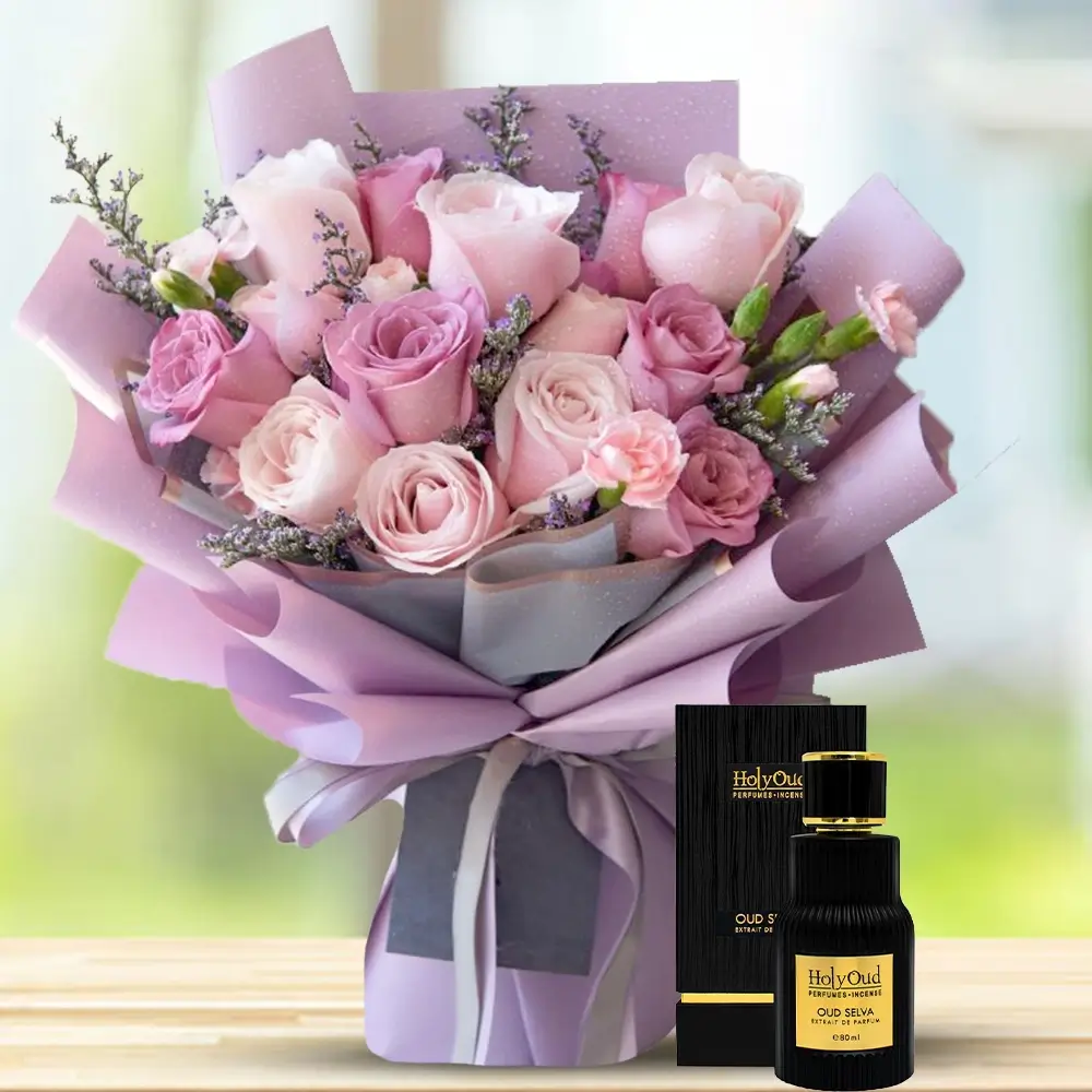 Bouquet of Mix Flowers & Holy Oud Perfume