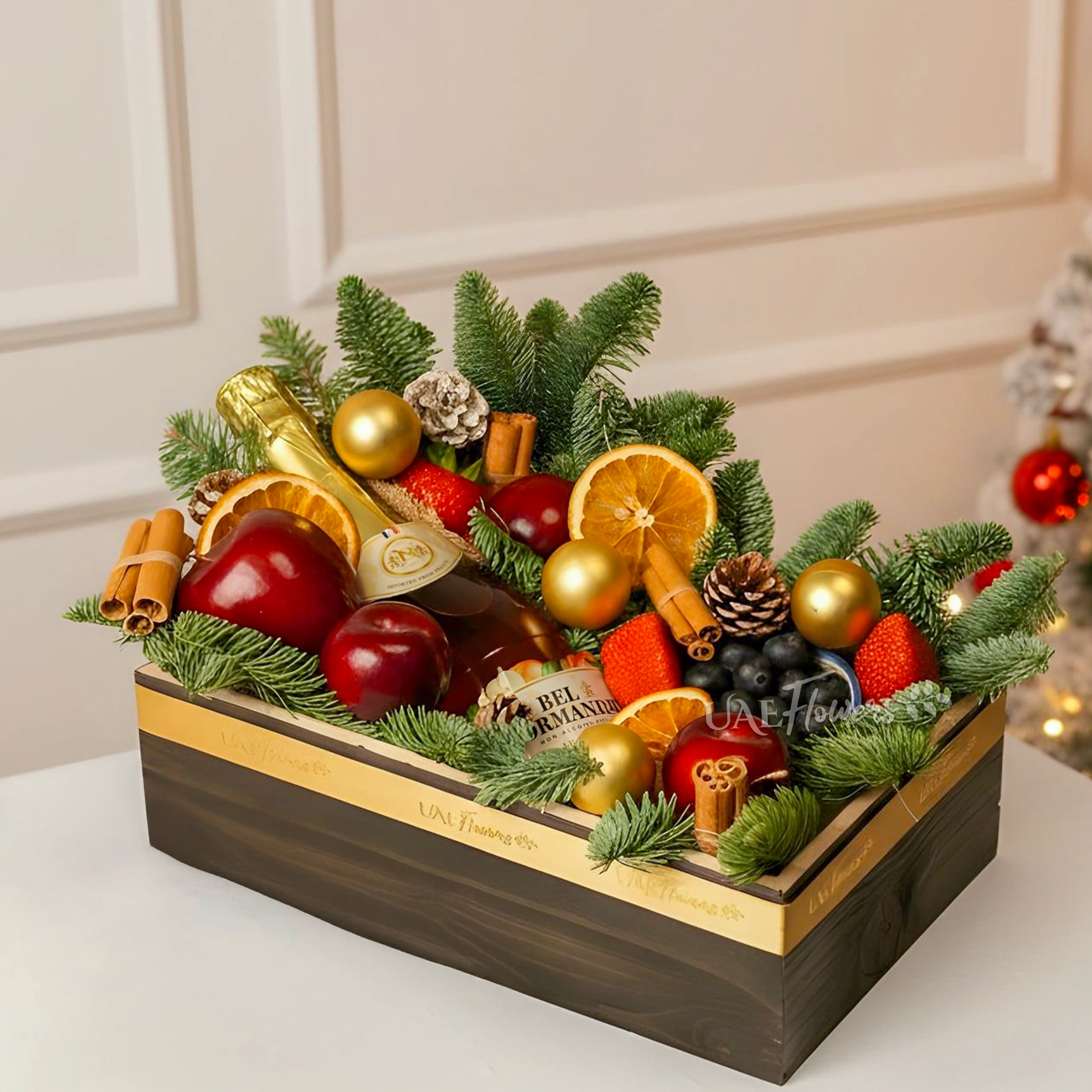 Festive Orchard Delight Crate | Luxury Xmas Fruit Hamper UAE