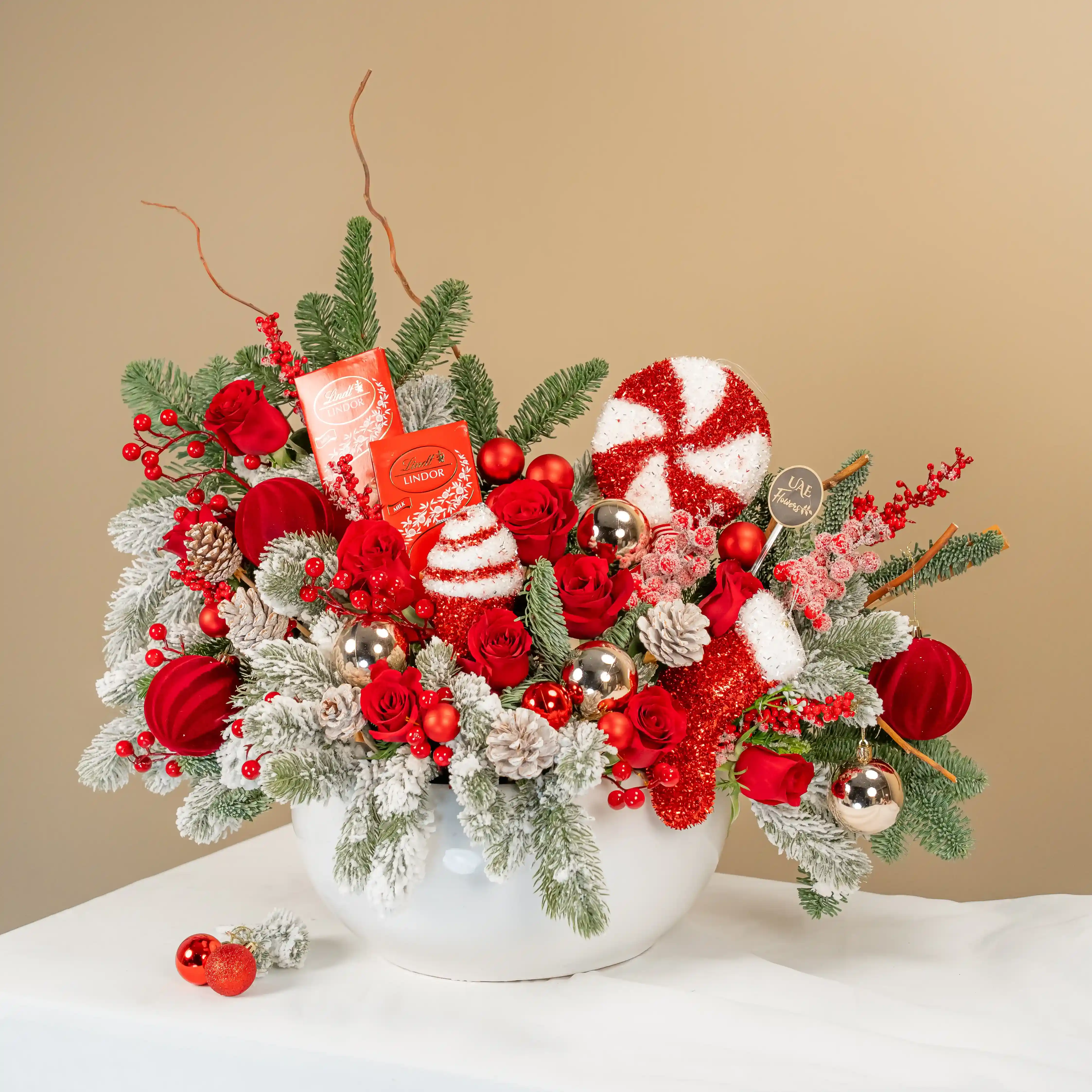 Candy Cane Xmas Wonderland Christmas Flower Arrangement UAE
