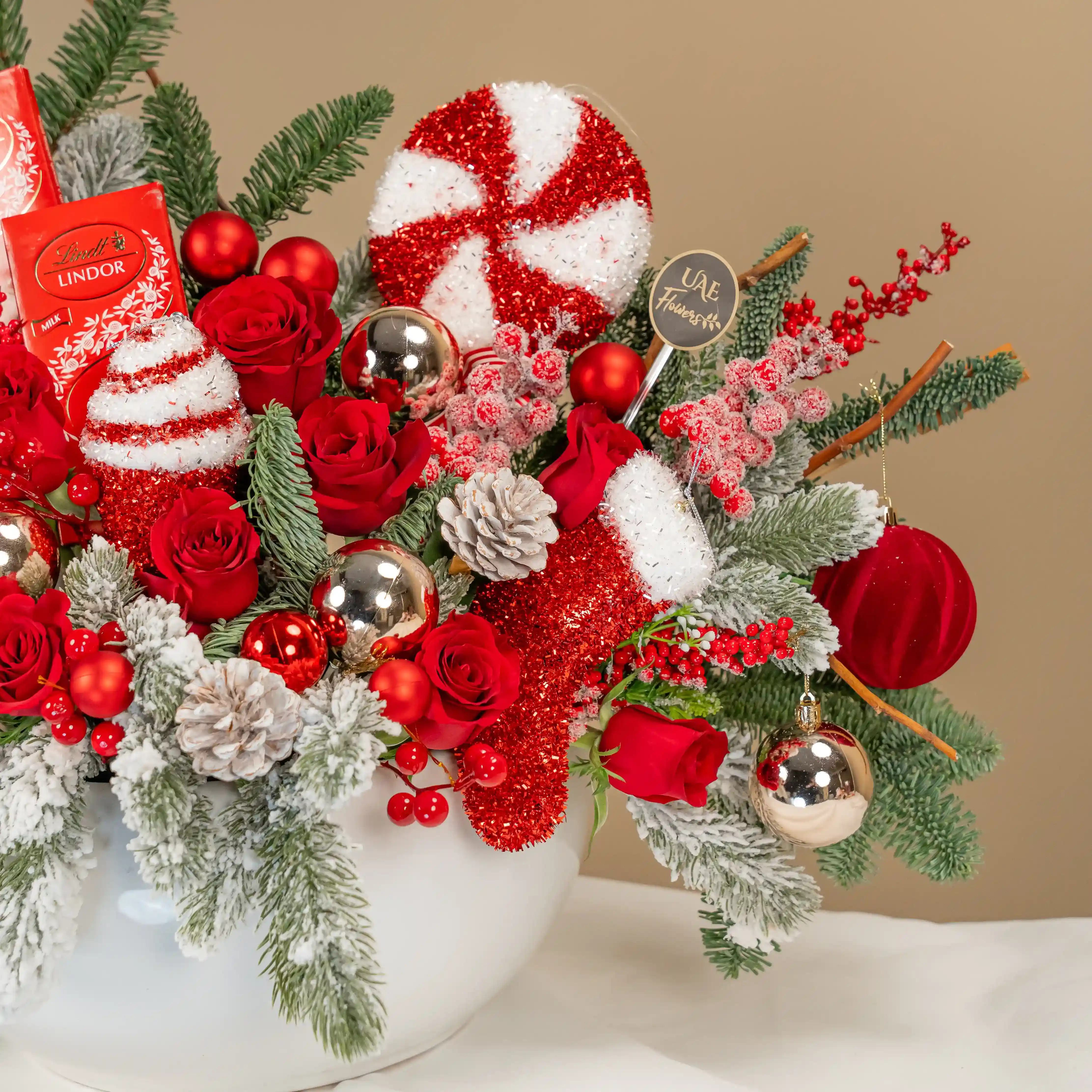 Candy Cane Xmas Wonderland Christmas Flower Arrangement UAE