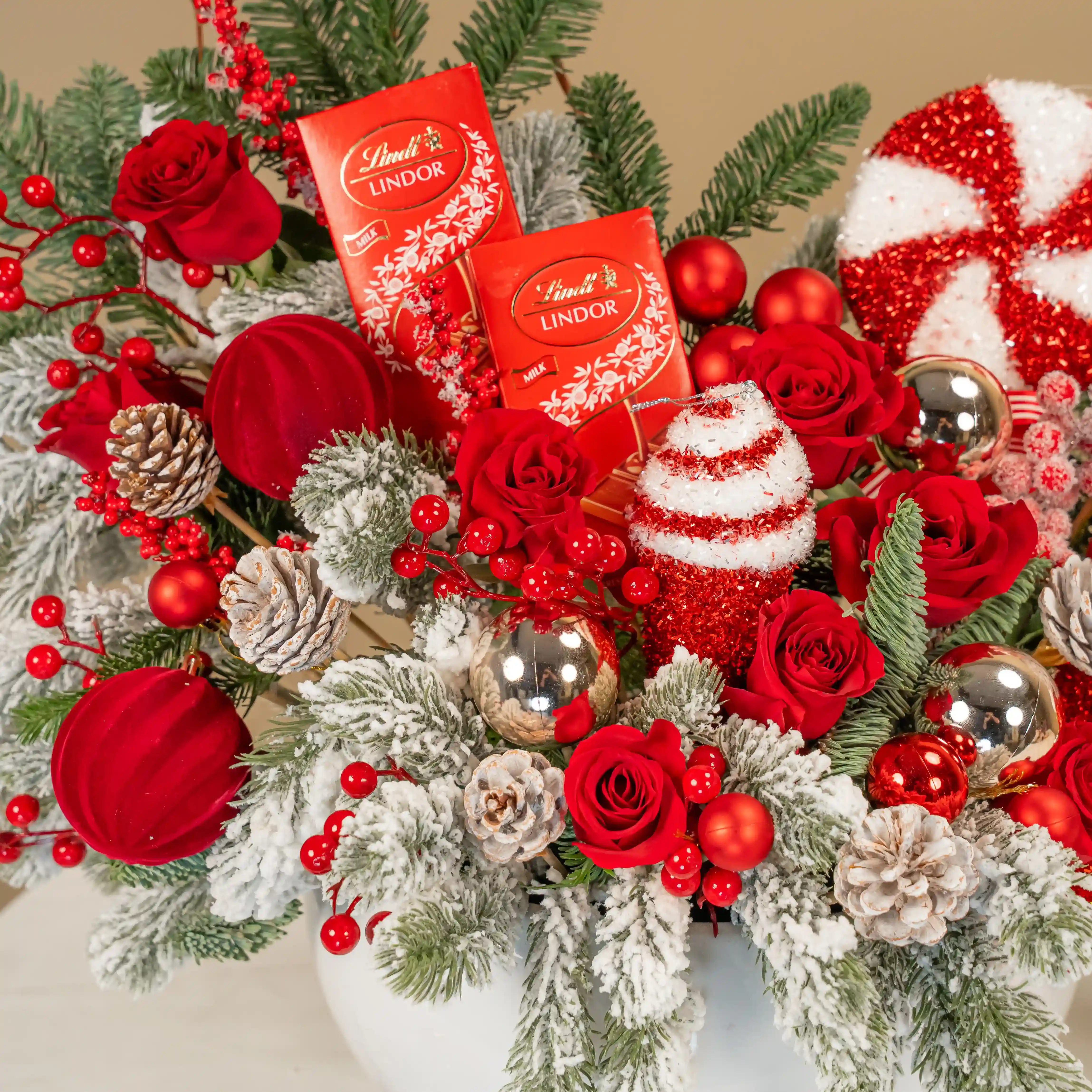 Candy Cane Xmas Wonderland Christmas Flower Arrangement UAE