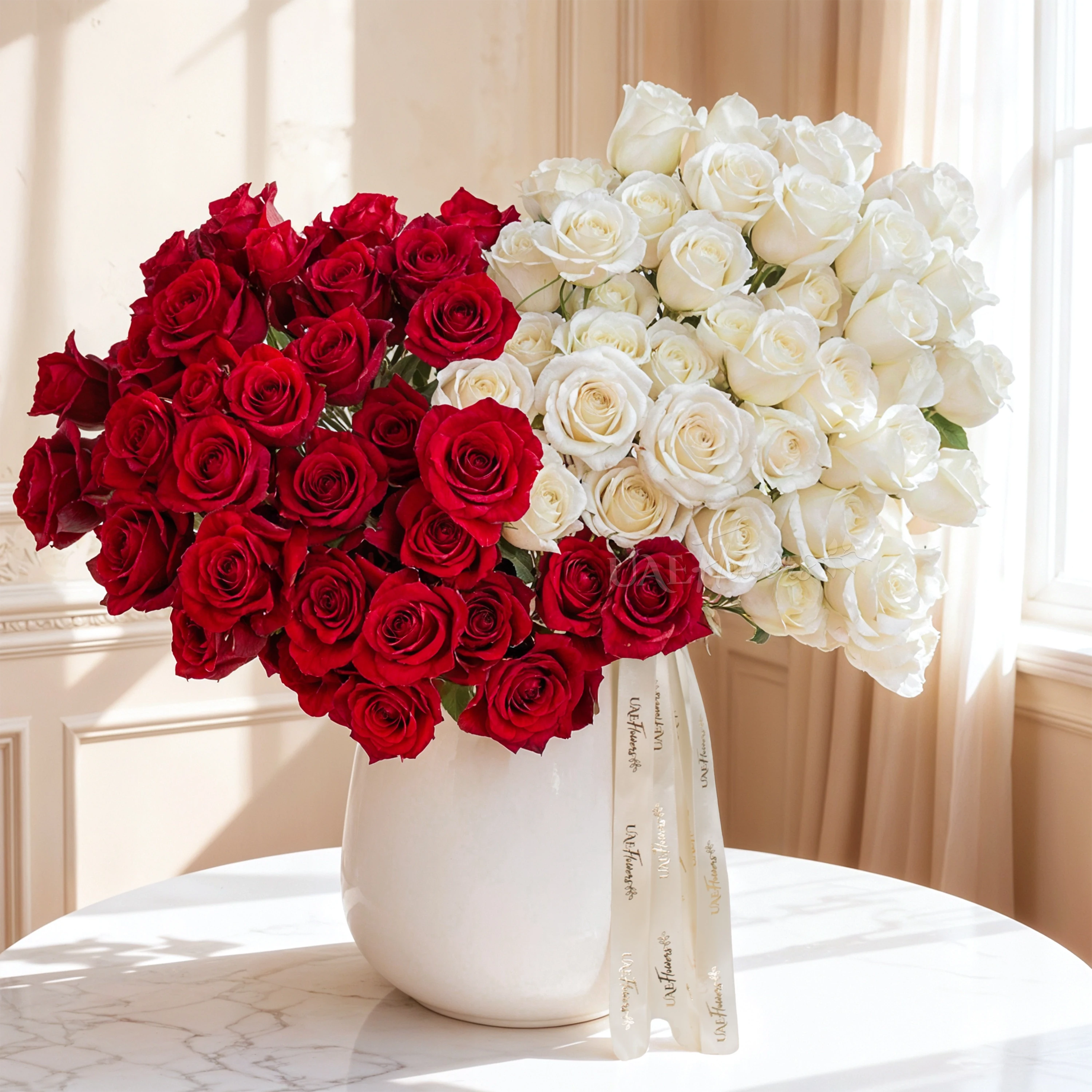 Luxe Roses in Ceramic Vase