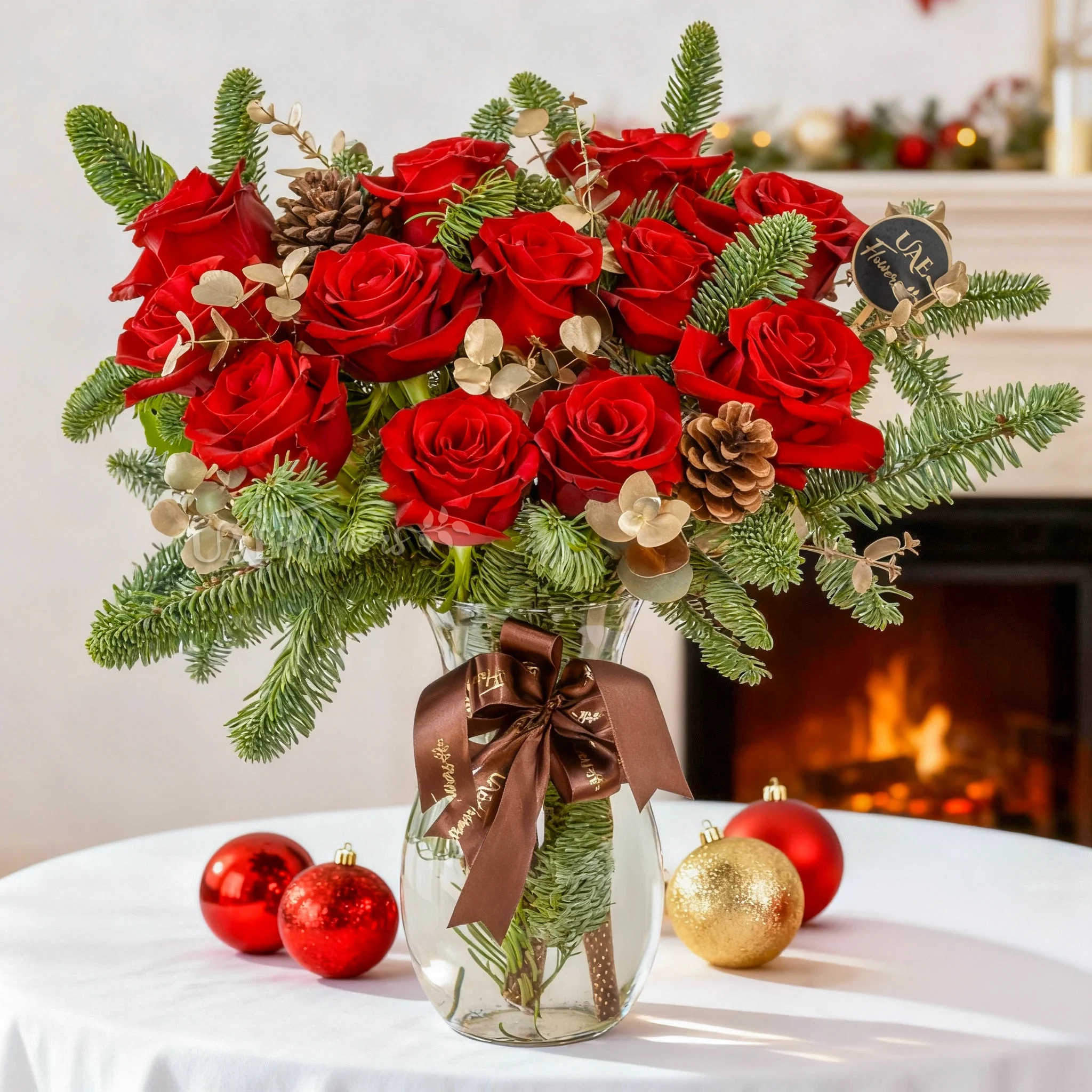 Shop Xmas Scarlet Elegance Vase | Same-Day Delivery