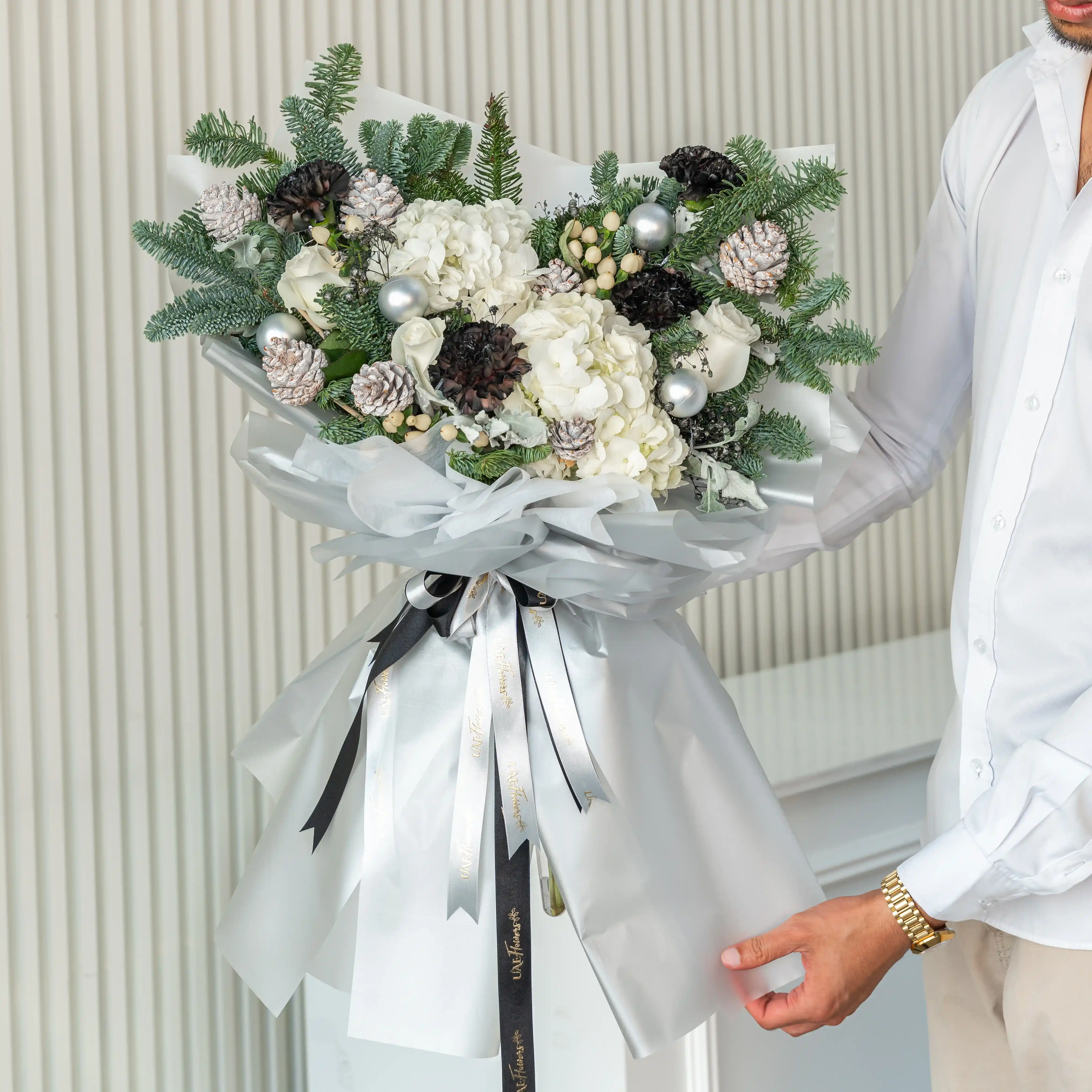 Order Monochrome Xmas Bouquet | Same-Day Delivery