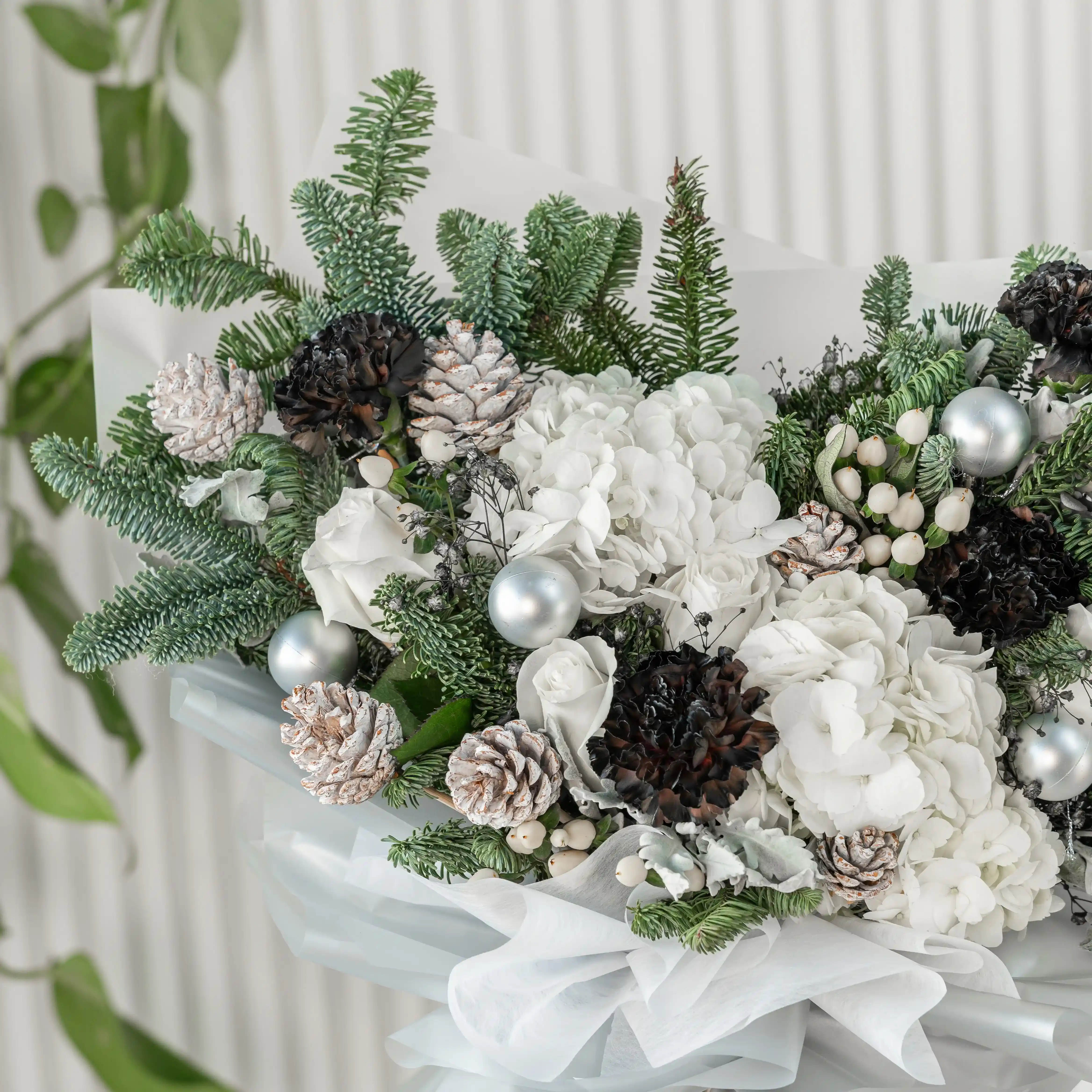 Order Monochrome Xmas Bouquet | Same-Day Delivery