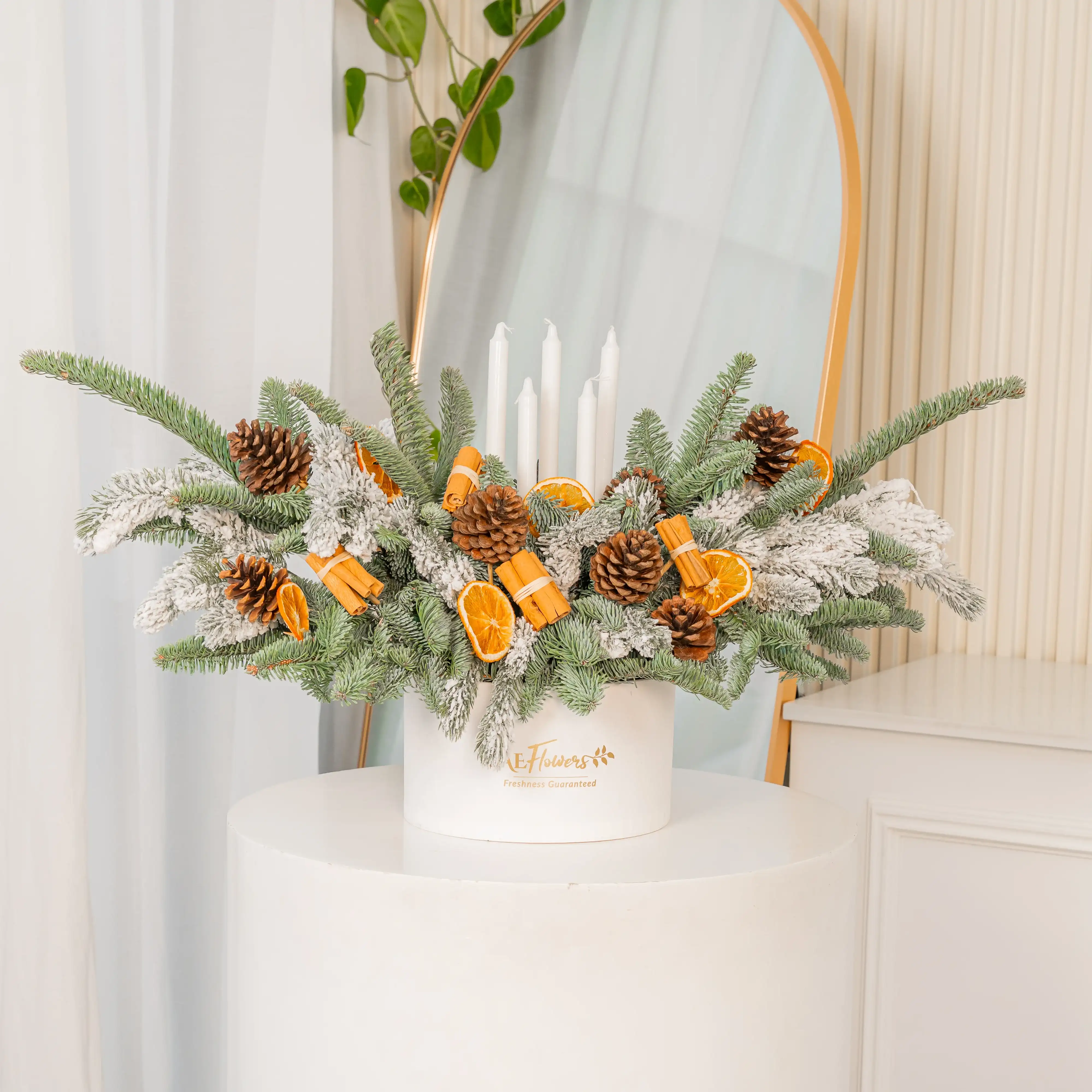 Nordic Evergreen Christmas Candle Centerpiece UAE