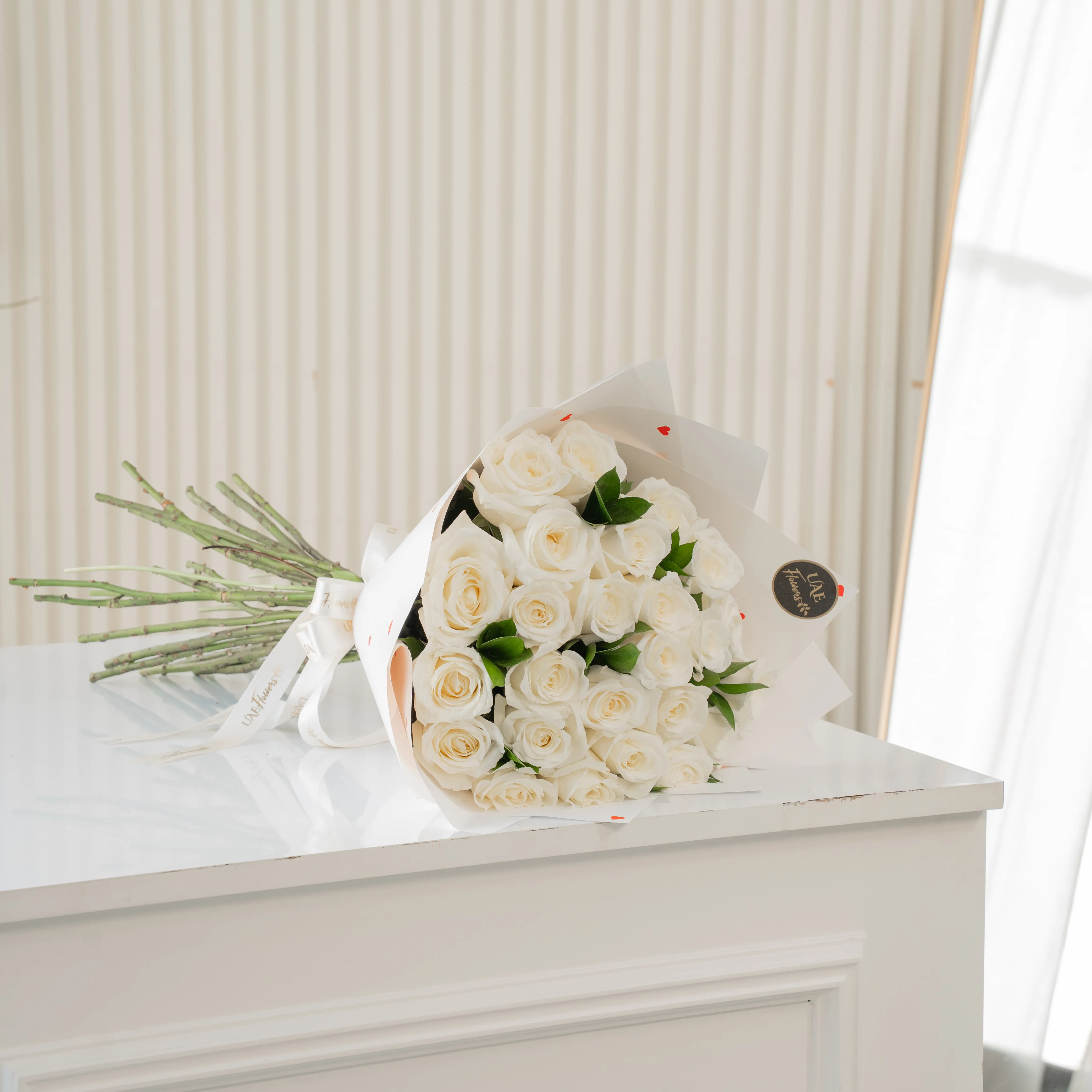 Order 30 White Roses Hand Bouquet