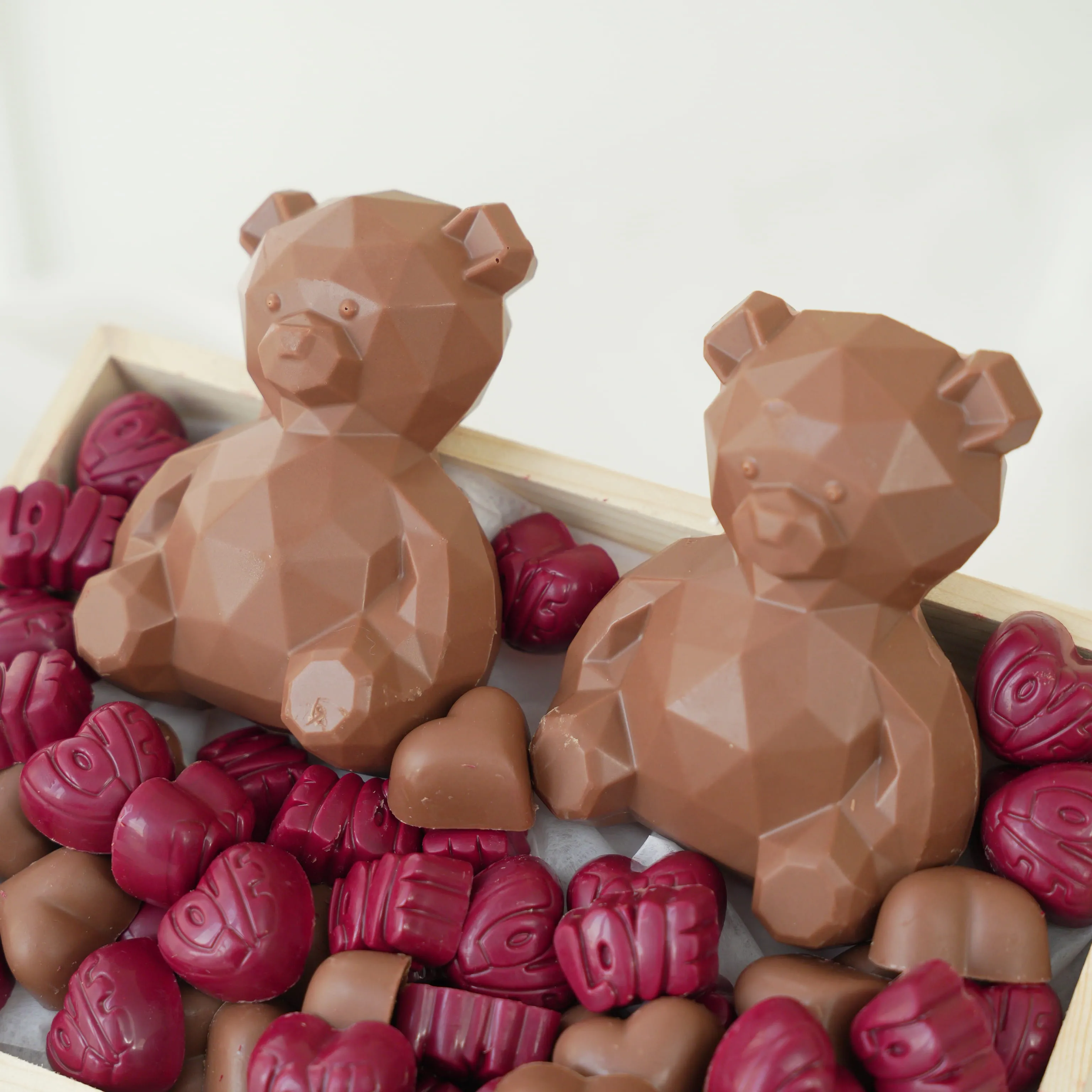 2 teddy bears (100 gms each) and 650 gms of assorted chocolates