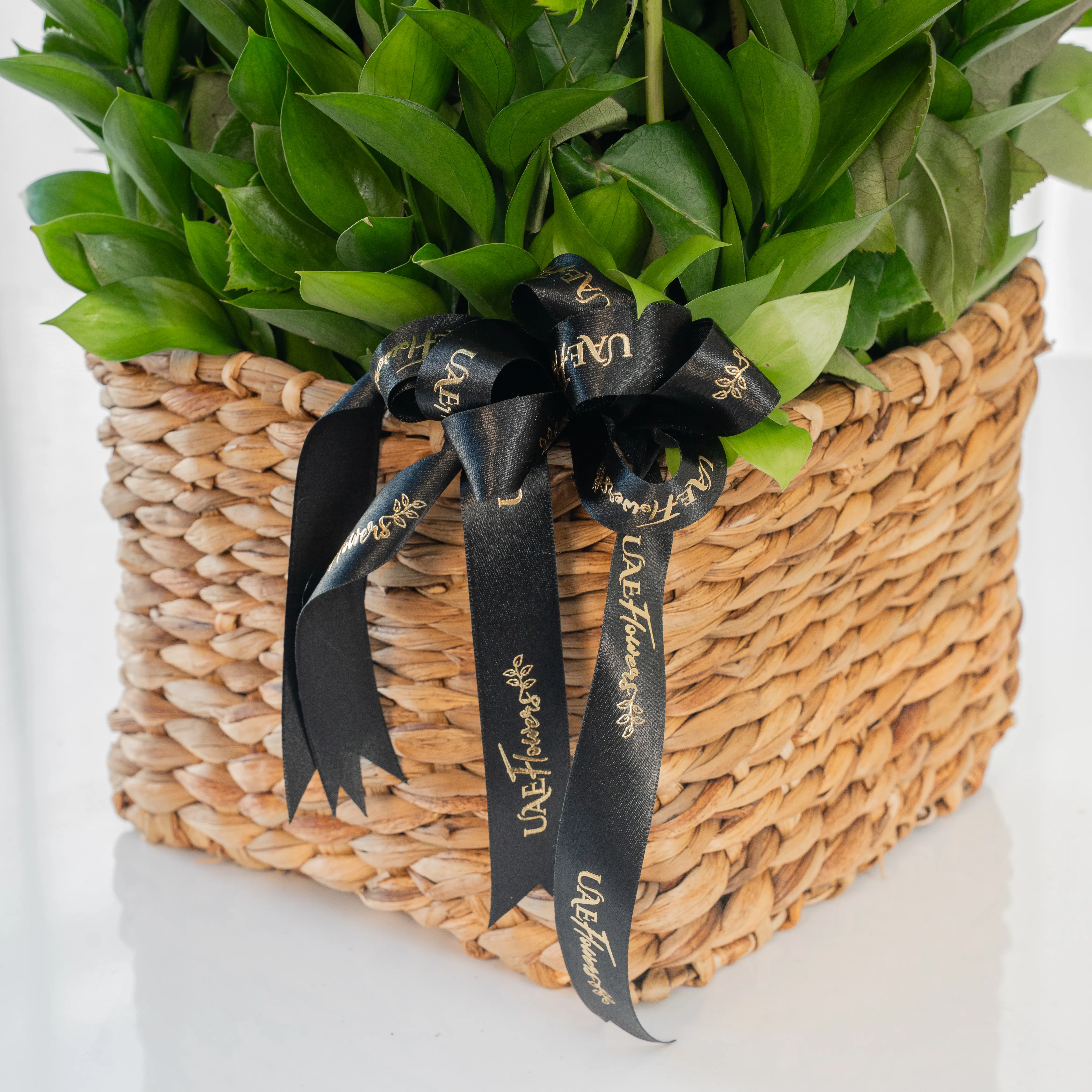 25 Red Roses in a Square Basket