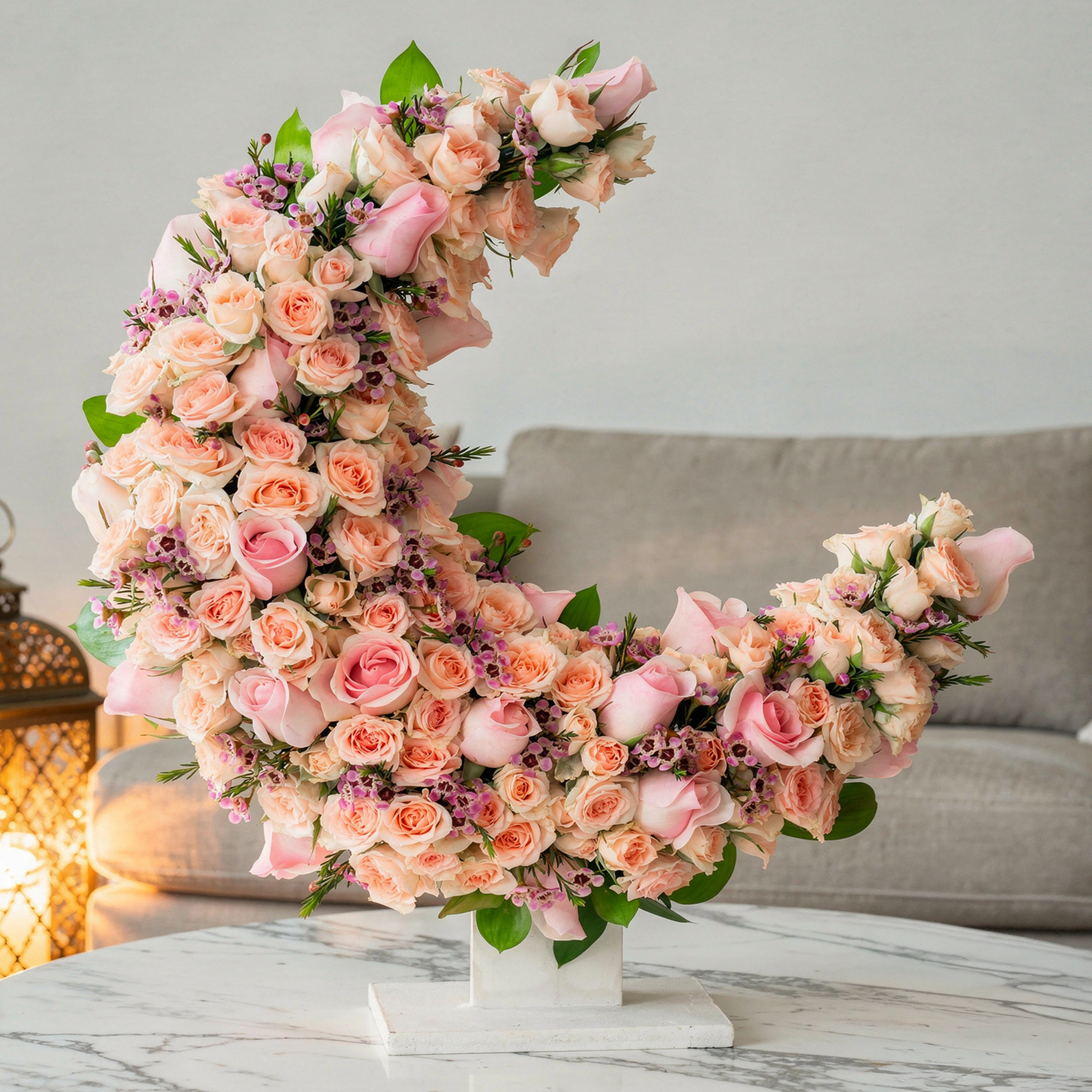 30 pink roses and 10 pink spray roses with fillers