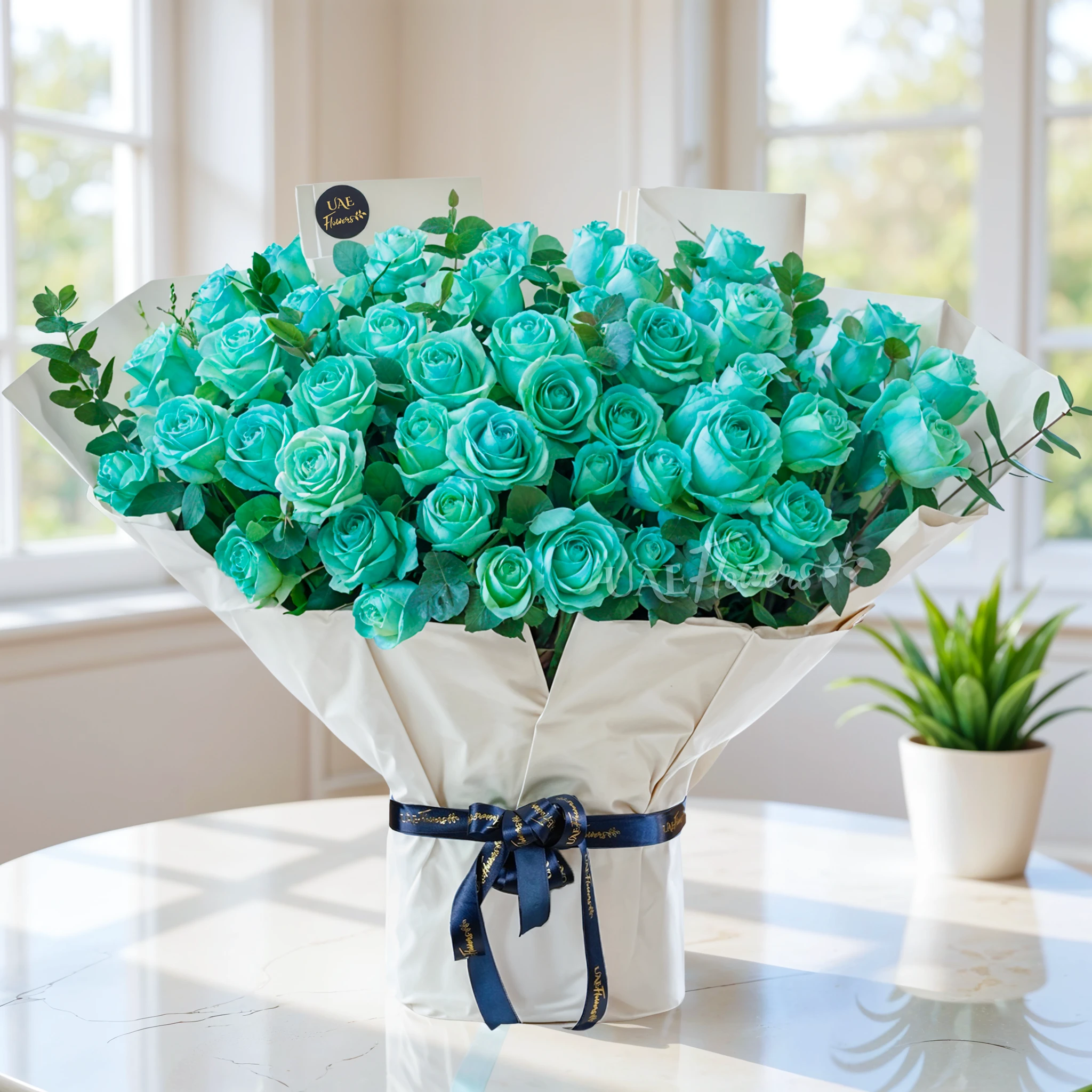 40 blue sprayed roses