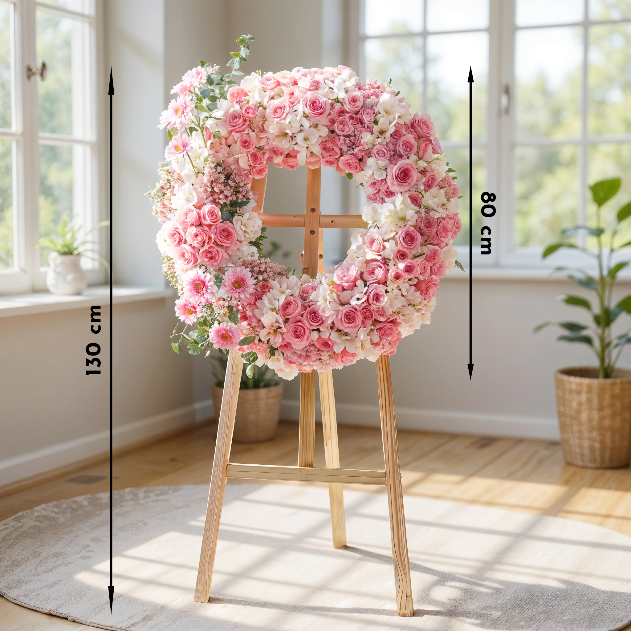 Wreath of Pink & White Flowers