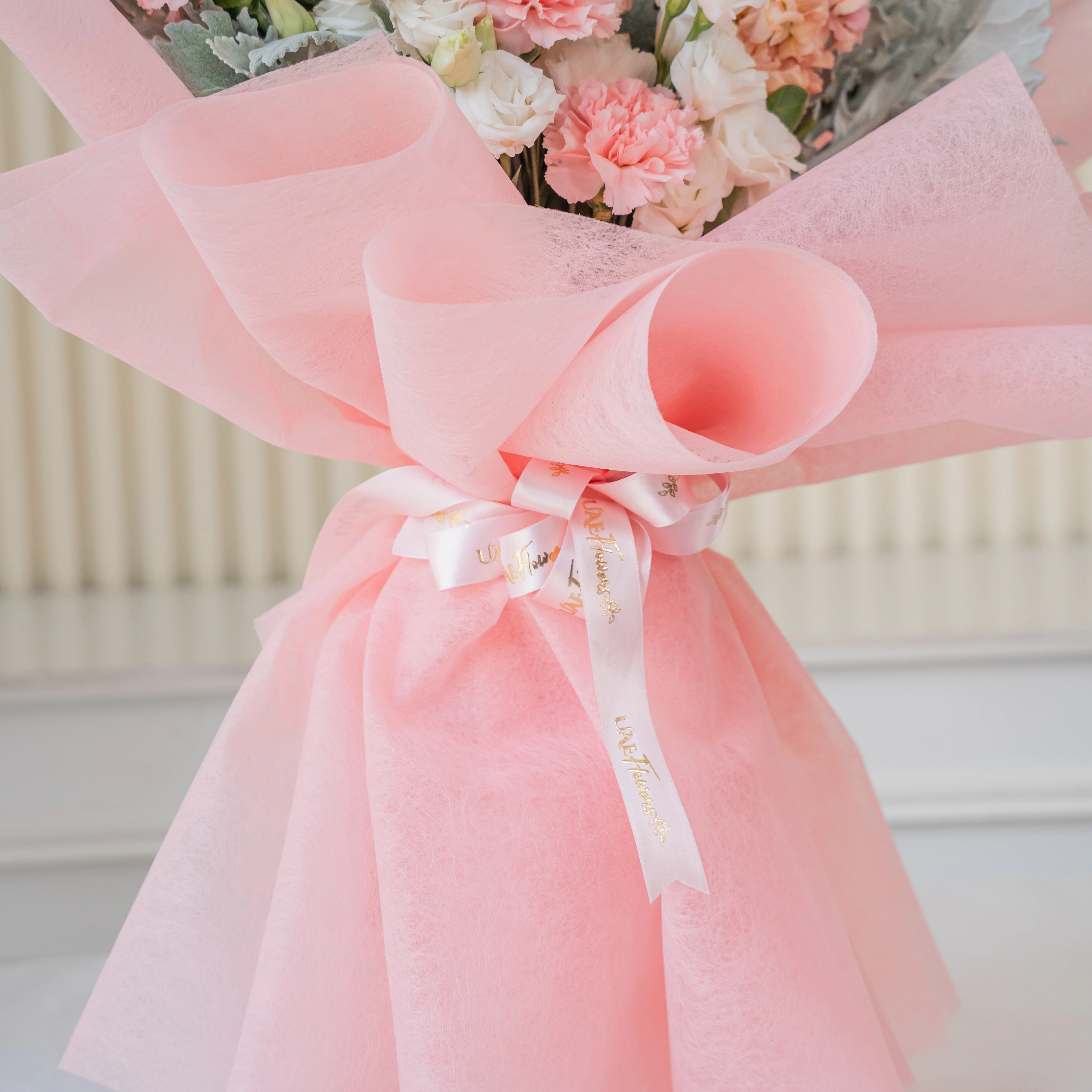 Elegant Pink Flower Bouquet with Miss You Card