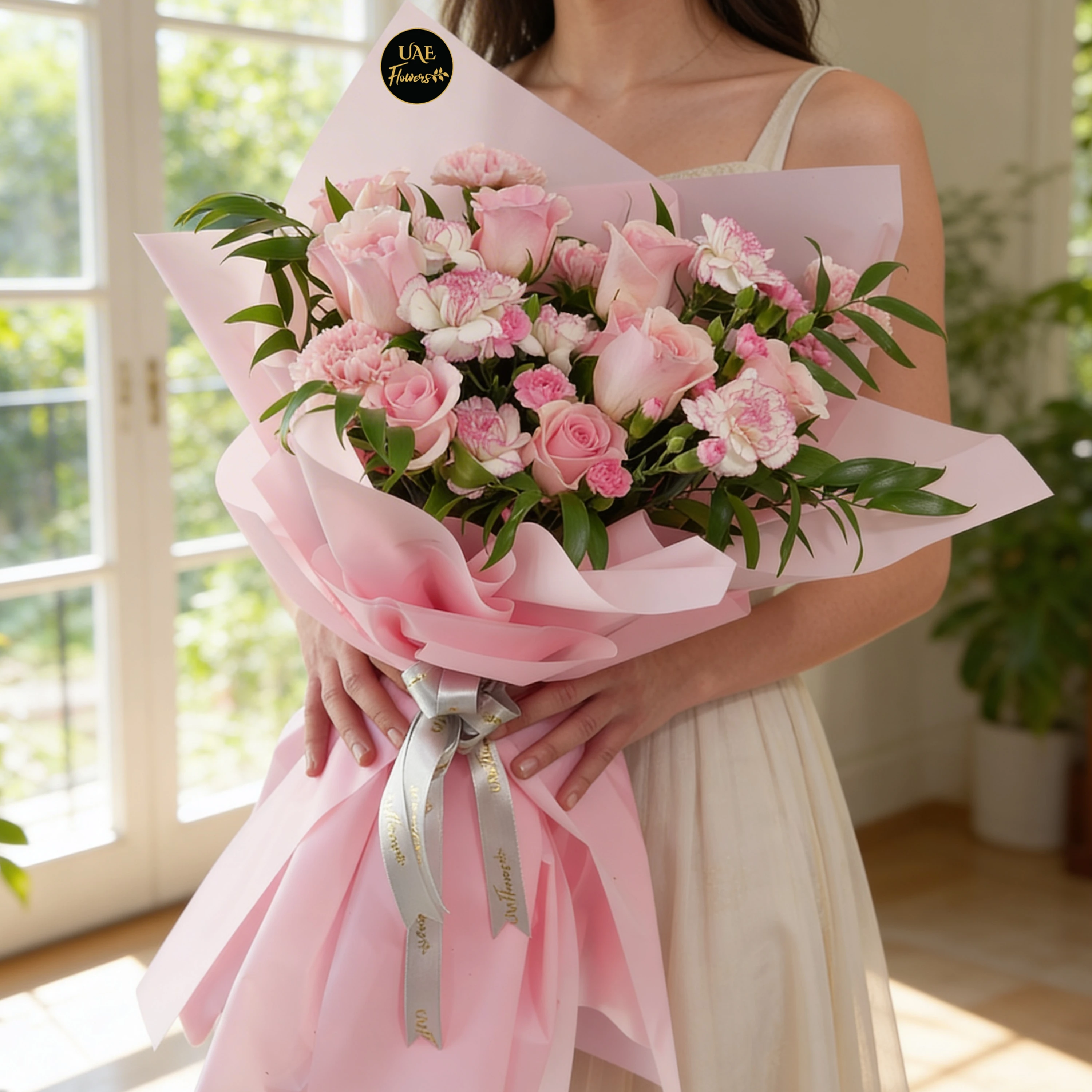 Pink Roses & Carnations Bouquet