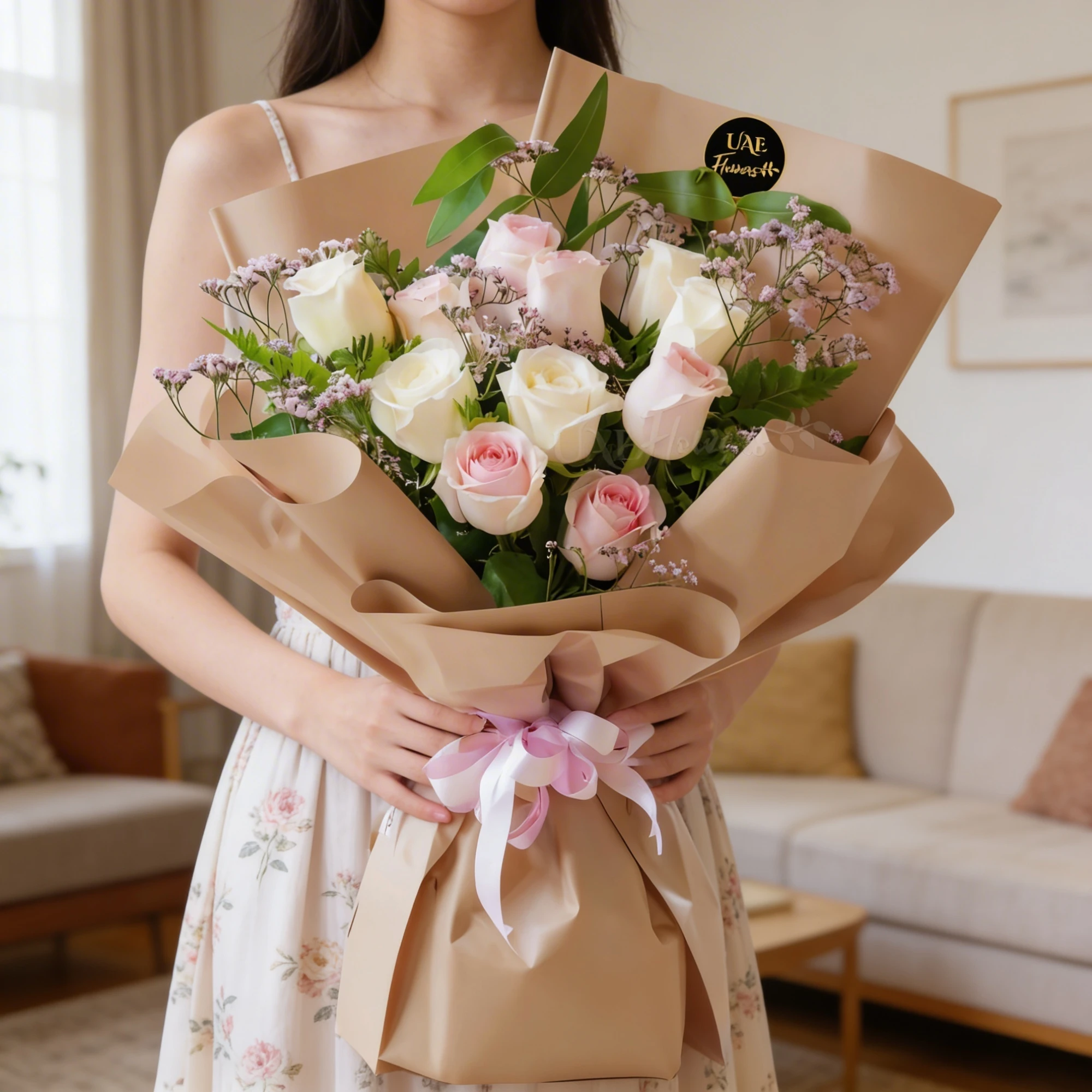 5 white roses and 6 pink roses