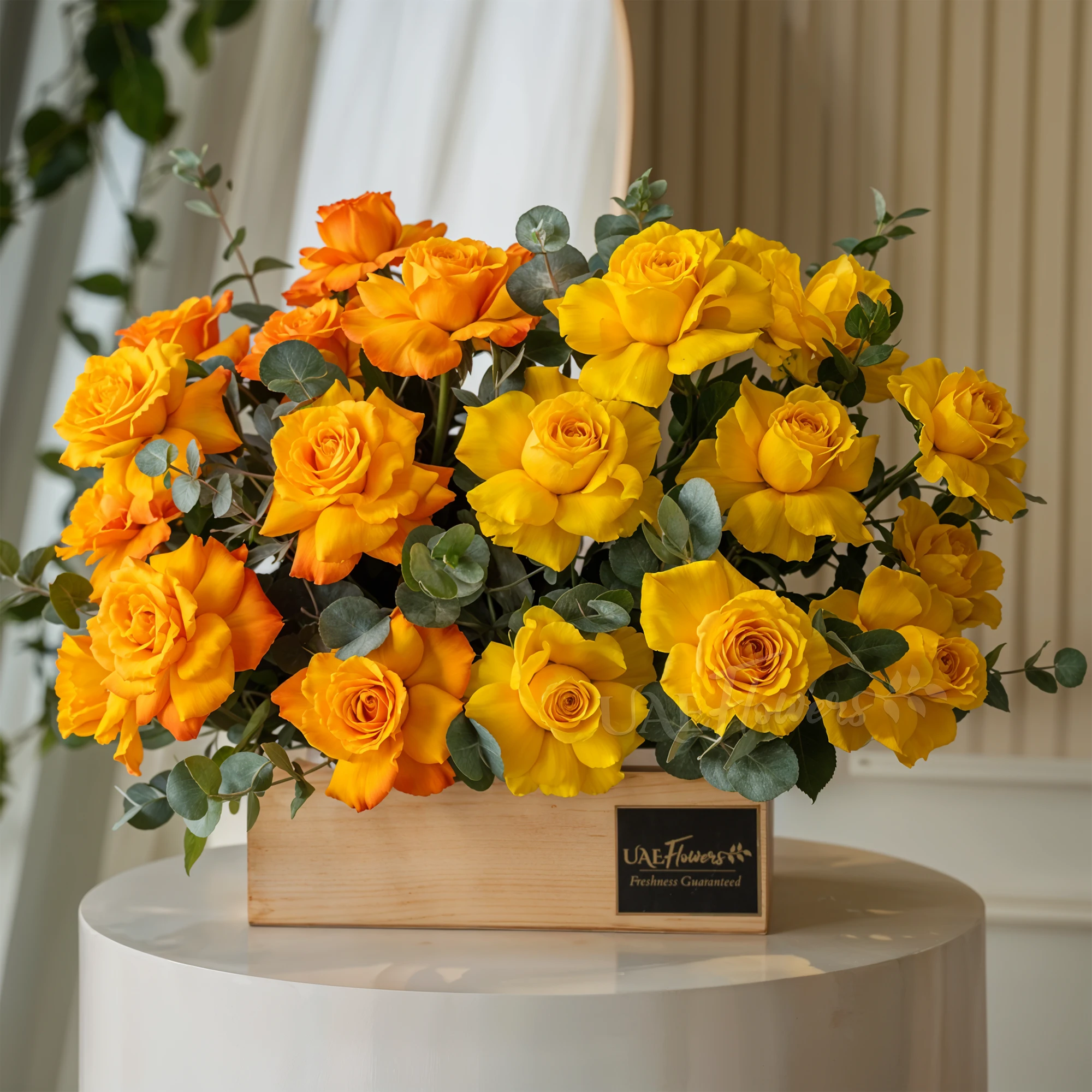 Golden Harmony Tray - Diwali Flowers Dubai