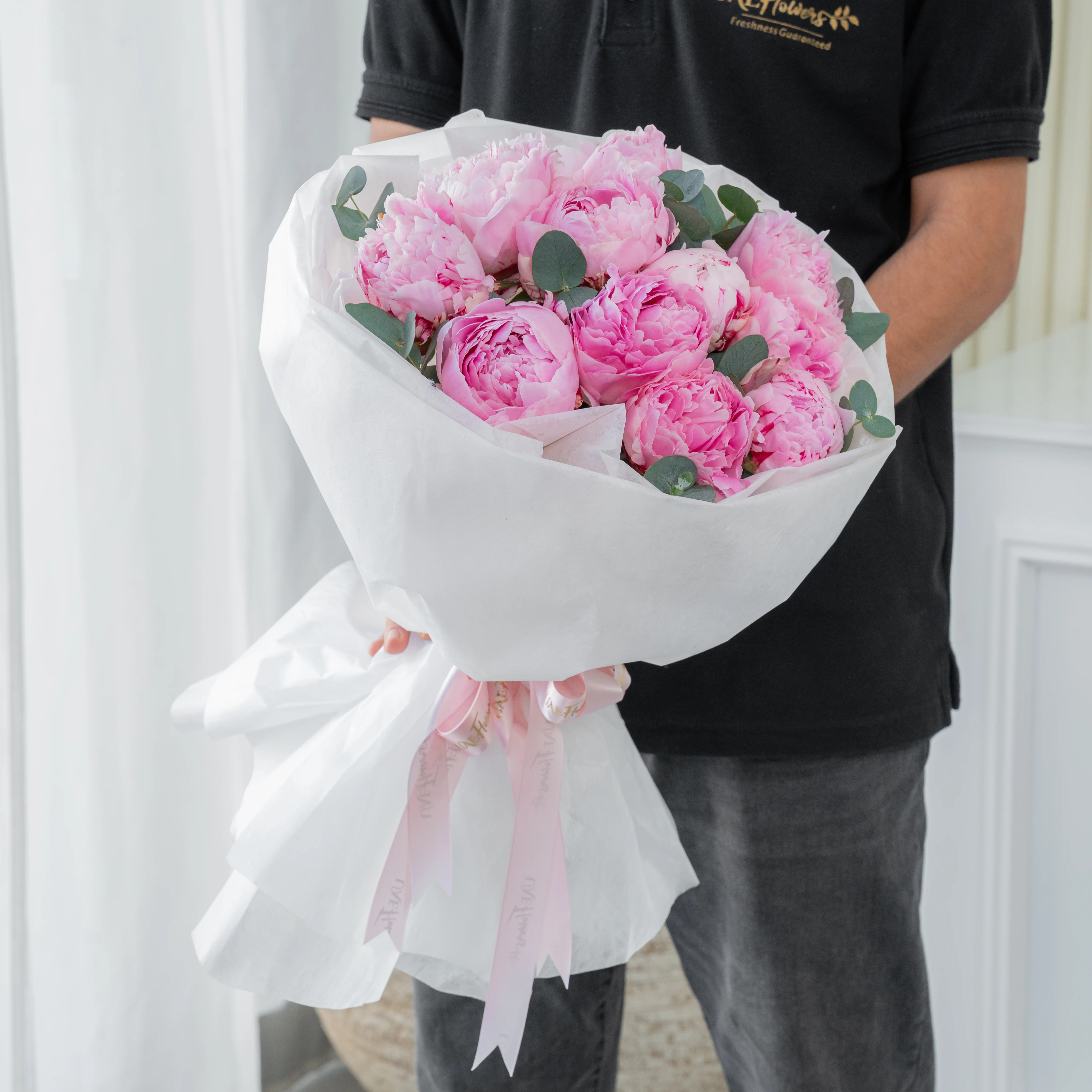 Romantic Pink Peonies Bouquet