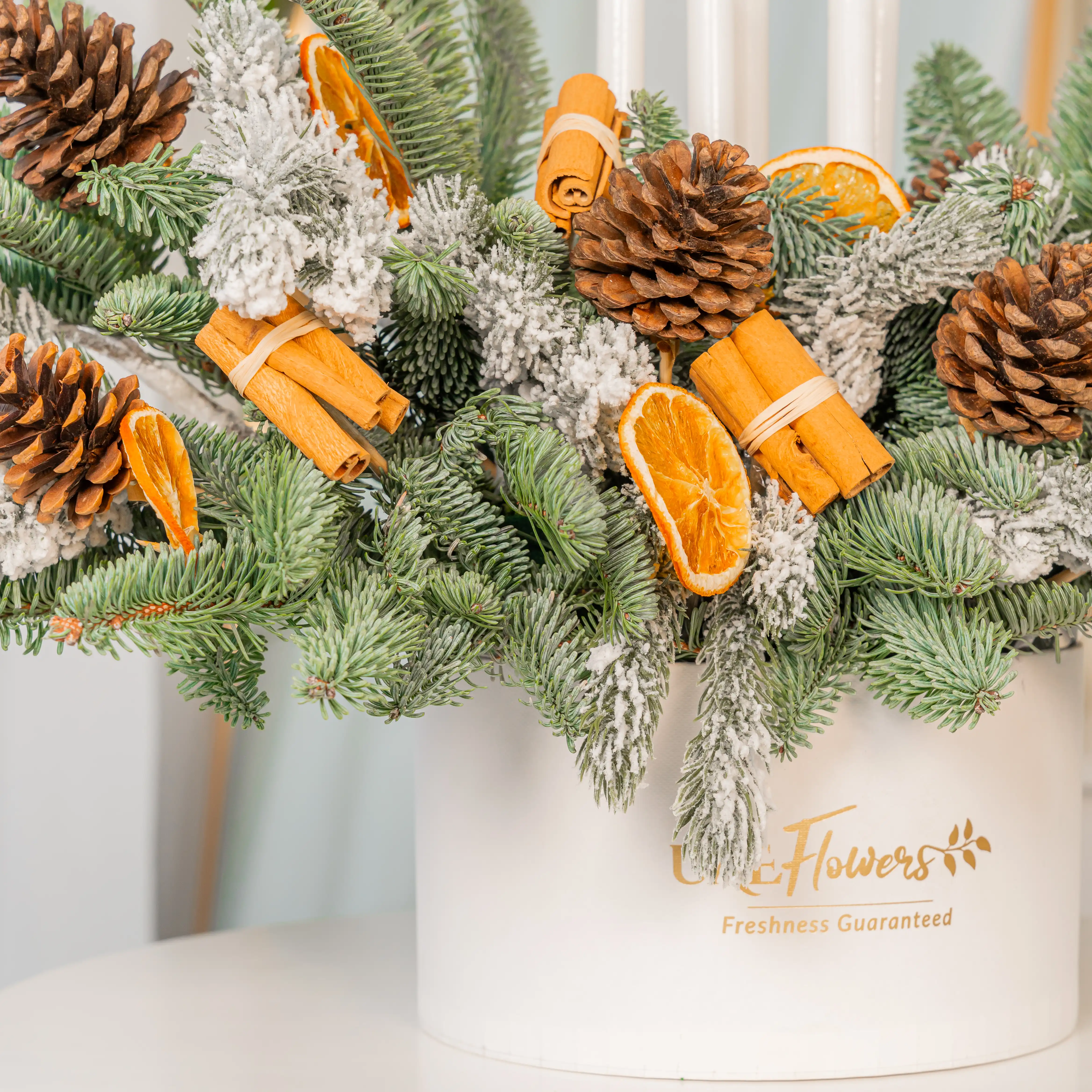 Nordic Evergreen Christmas Candle Centerpiece UAE