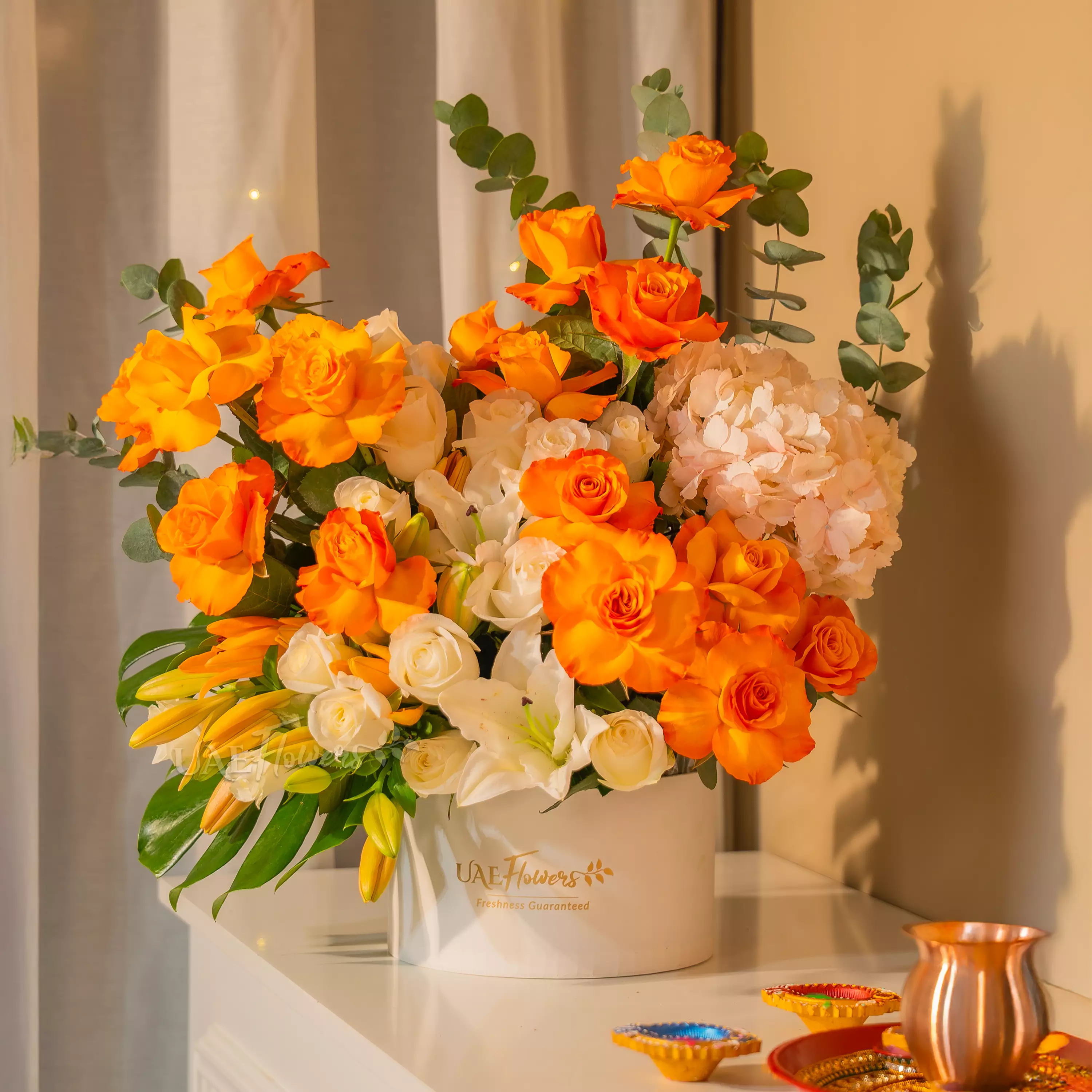 Yellow sunflower diwali bouquet