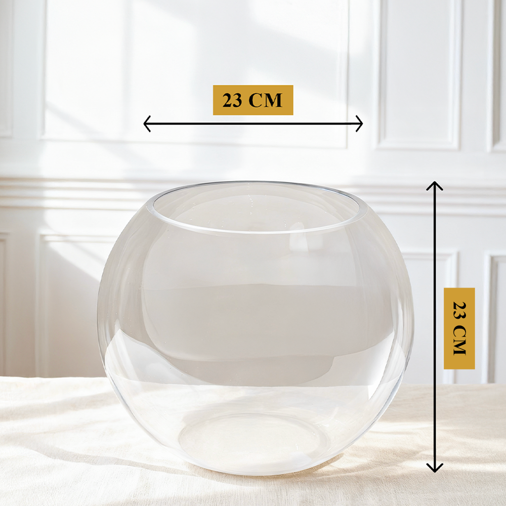 Luna Sphere Glass Vase 28 cm round clear design