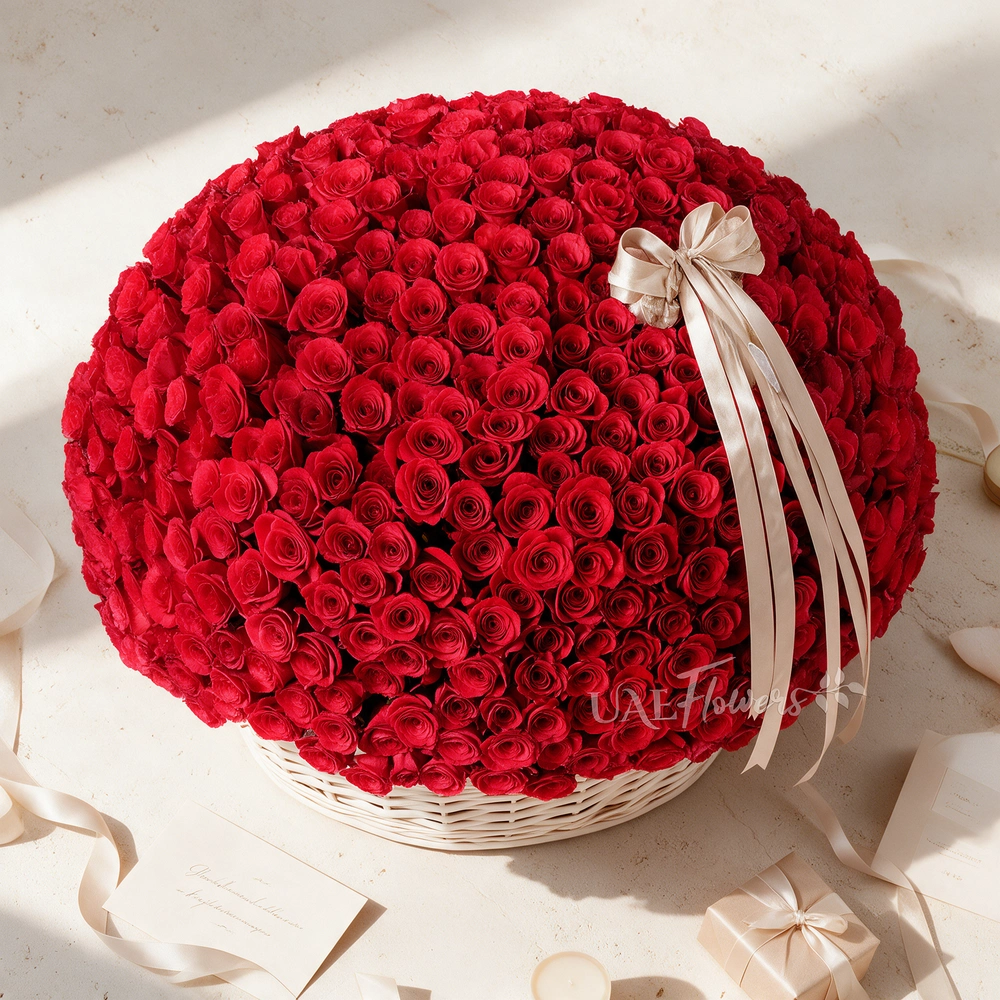 Grand Flower basket of 500 red roses