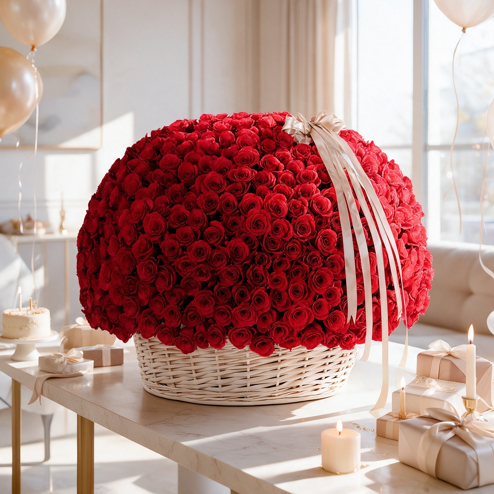 Grand Flower basket of 500 red roses