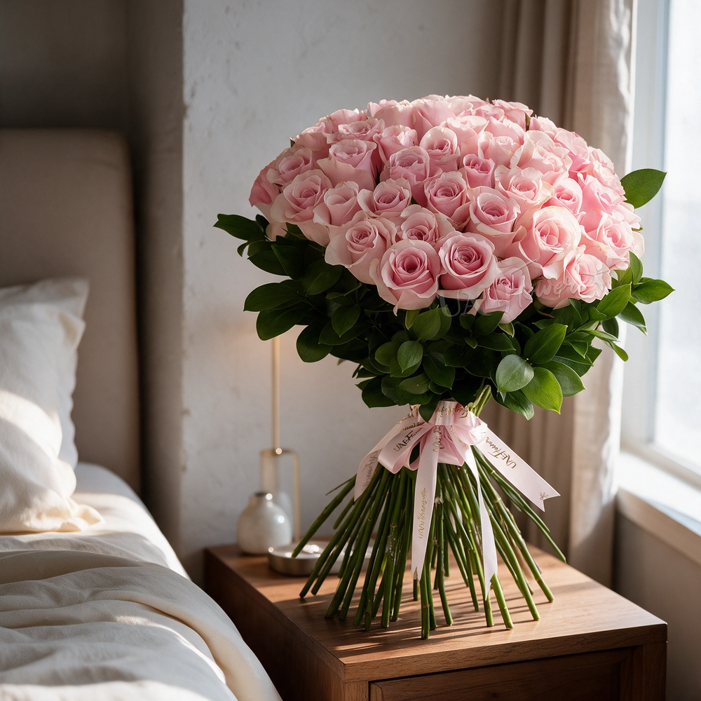 Charming bouquet of 31 pink roses