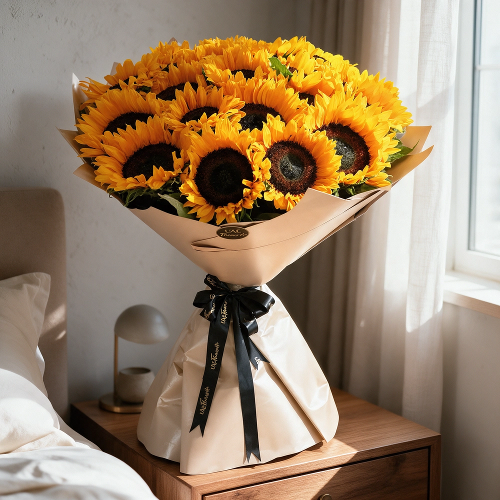 bouquet of 20 sunflowers with fillers,