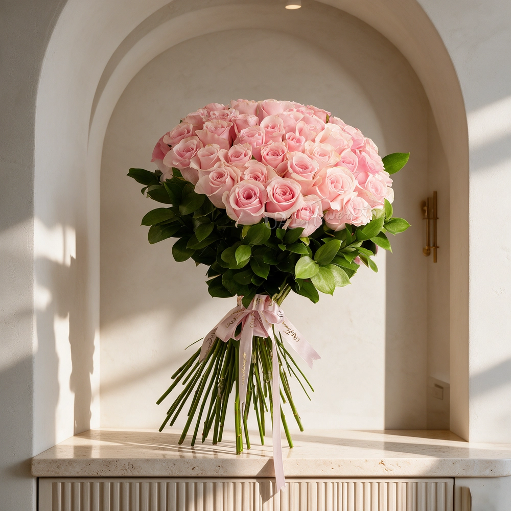 Charming bouquet of 31 pink roses