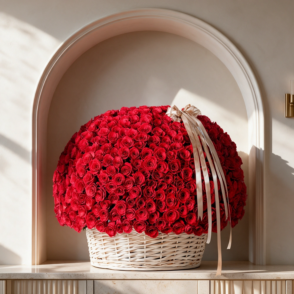 Grand Flower basket of 500 red roses