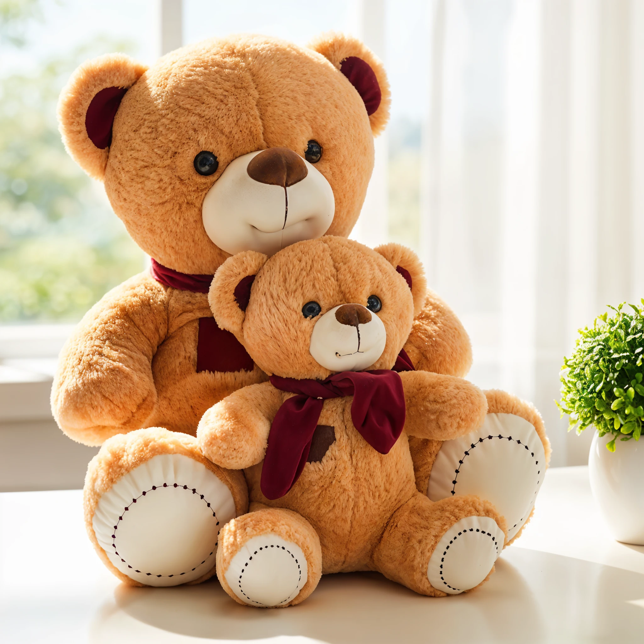 1 small & 1 medium size brown teddy bears
