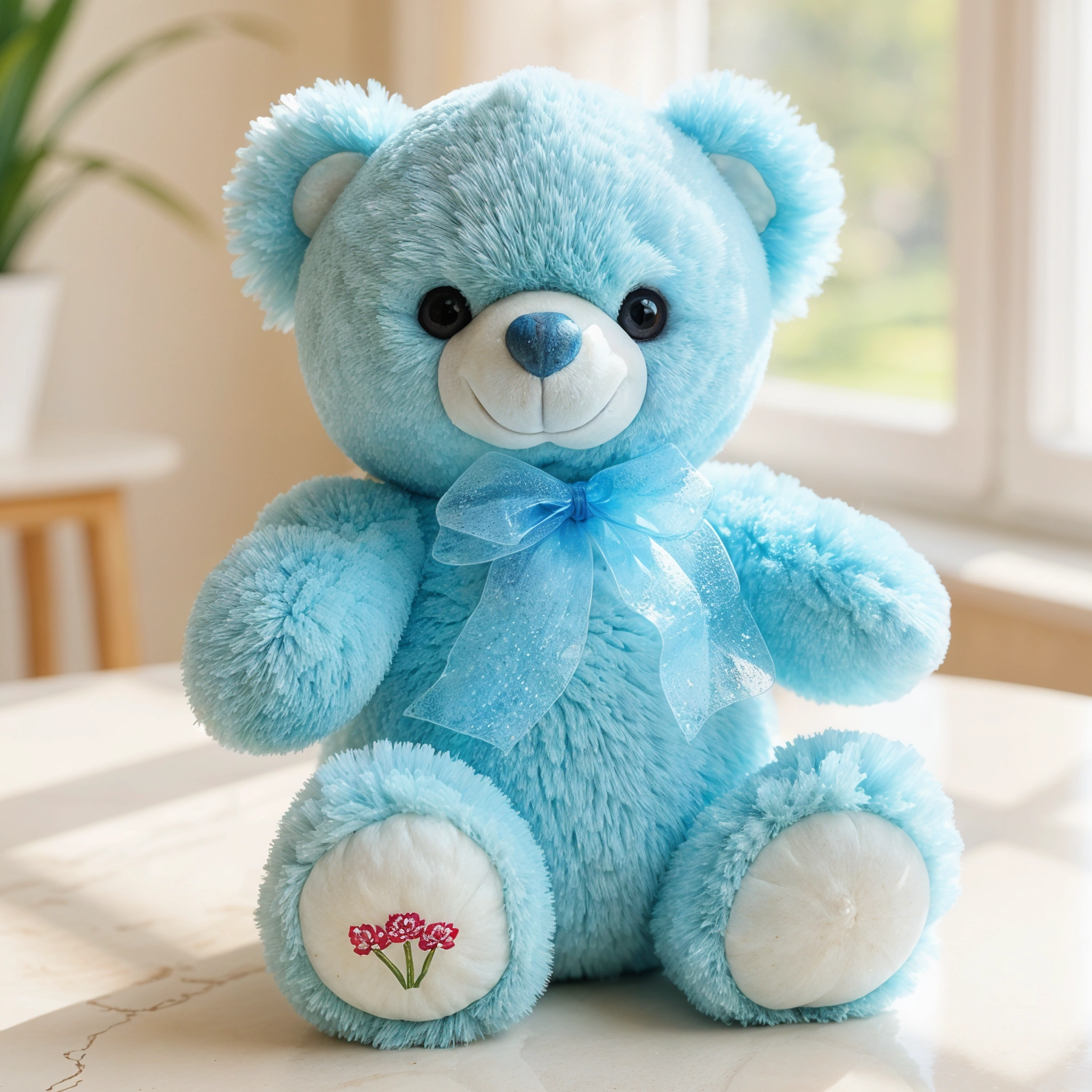A 12 inches small blue teddy bear