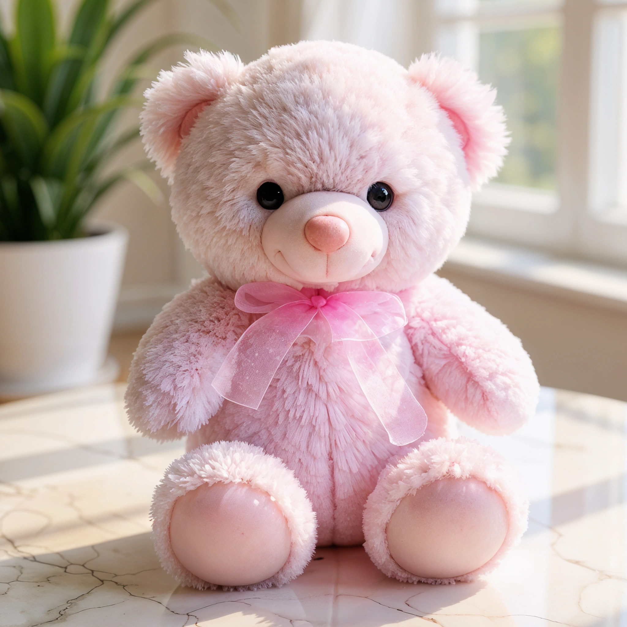 A 12 inches small pink teddy bear
