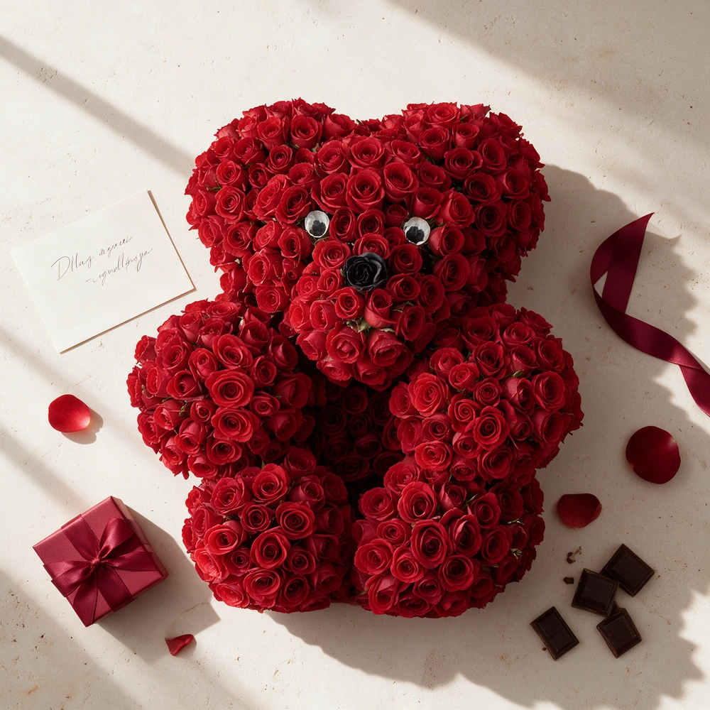 Teddy of Red Spray Roses