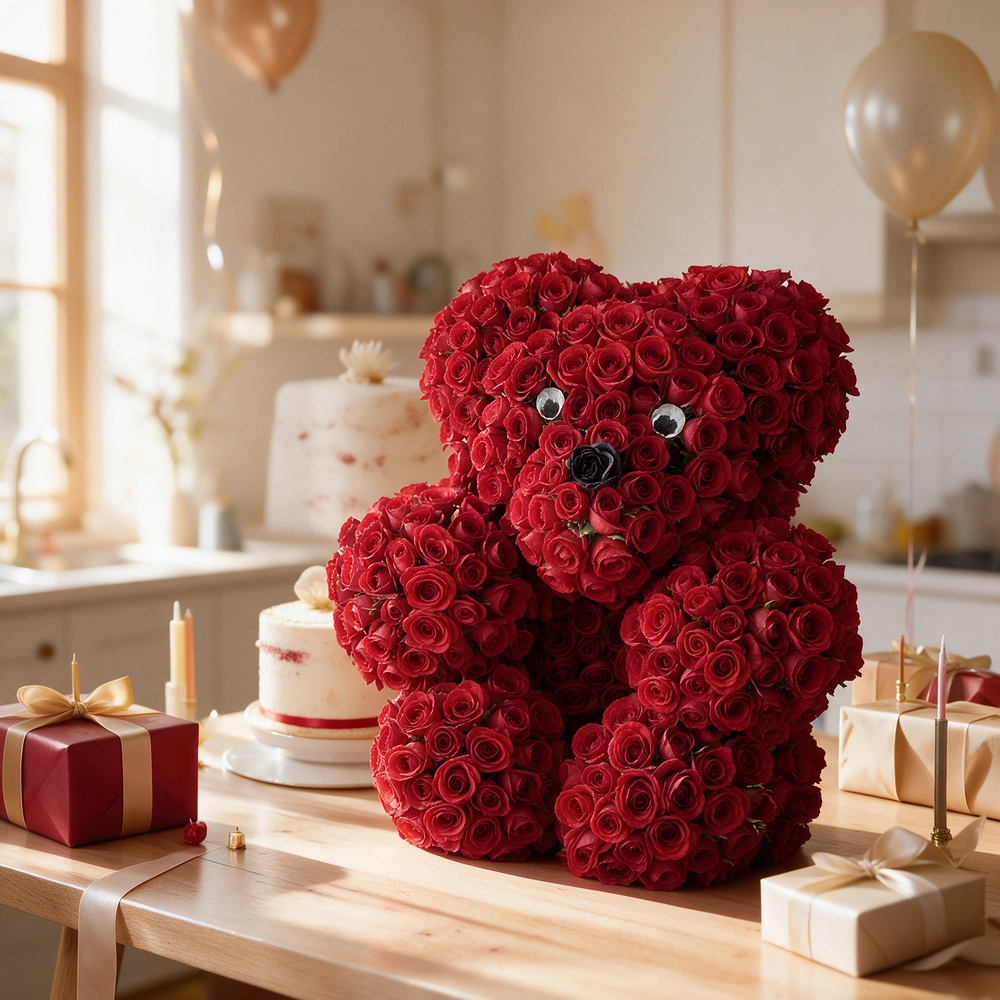 Teddy of Red Spray Roses